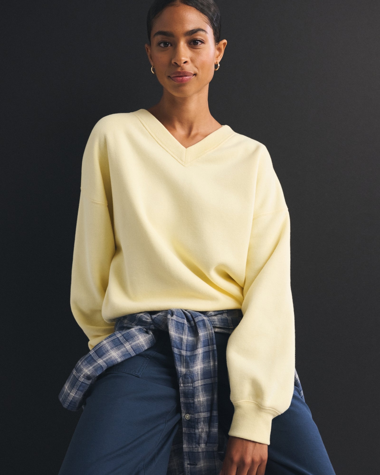 Abercrombie Sunday V-Neck Sweatshirt