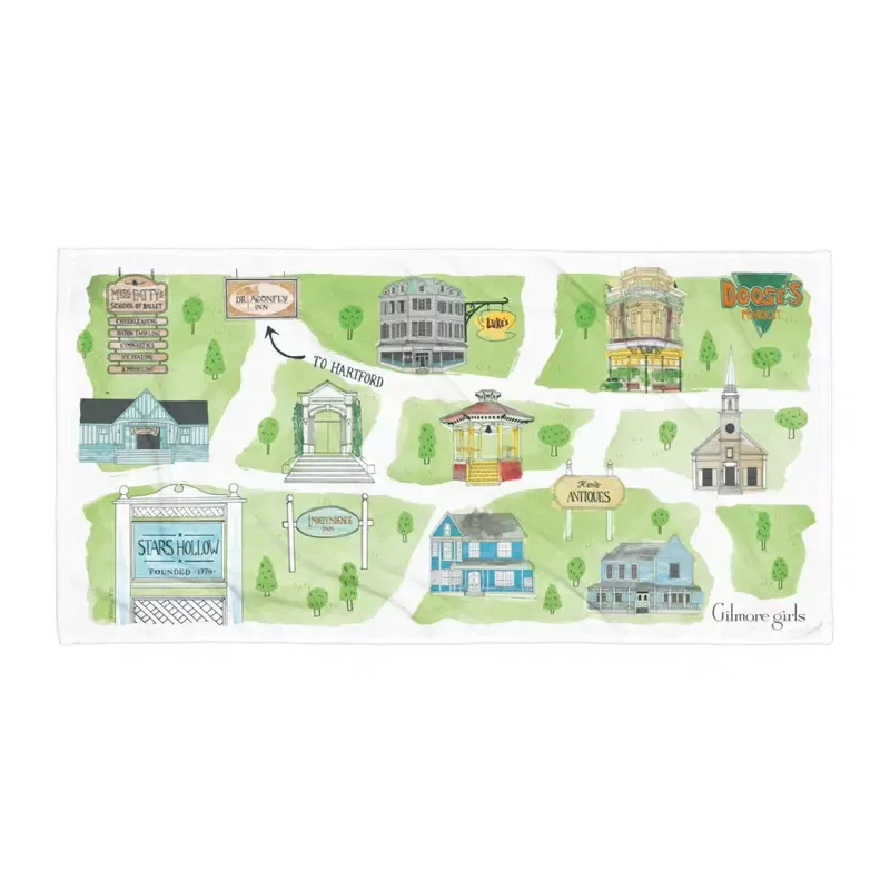 Gilmore Girls Stars Hollow Map Towel