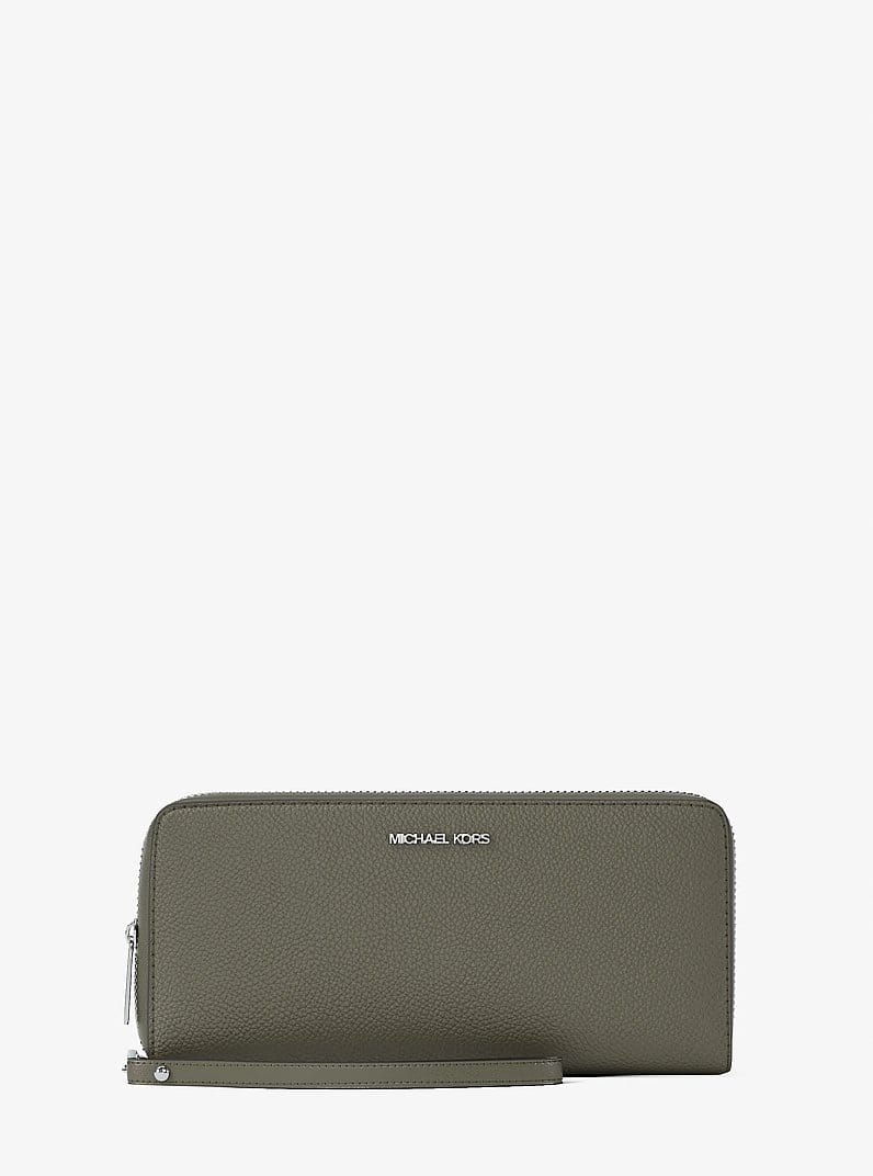 Large Pebbled Leather Continental Wallet