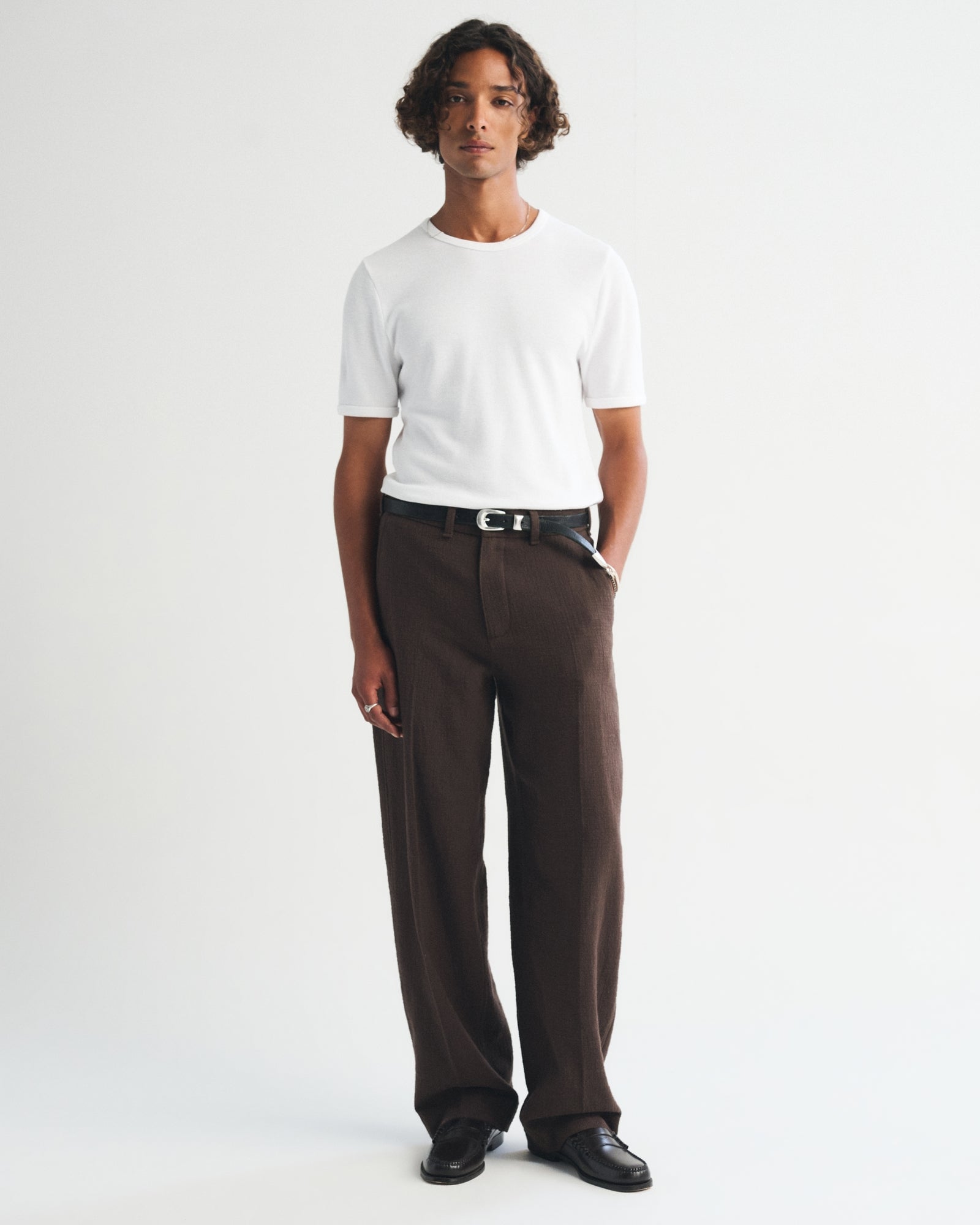 Abercrombie 100% Cotton Textured Baggy Trouser