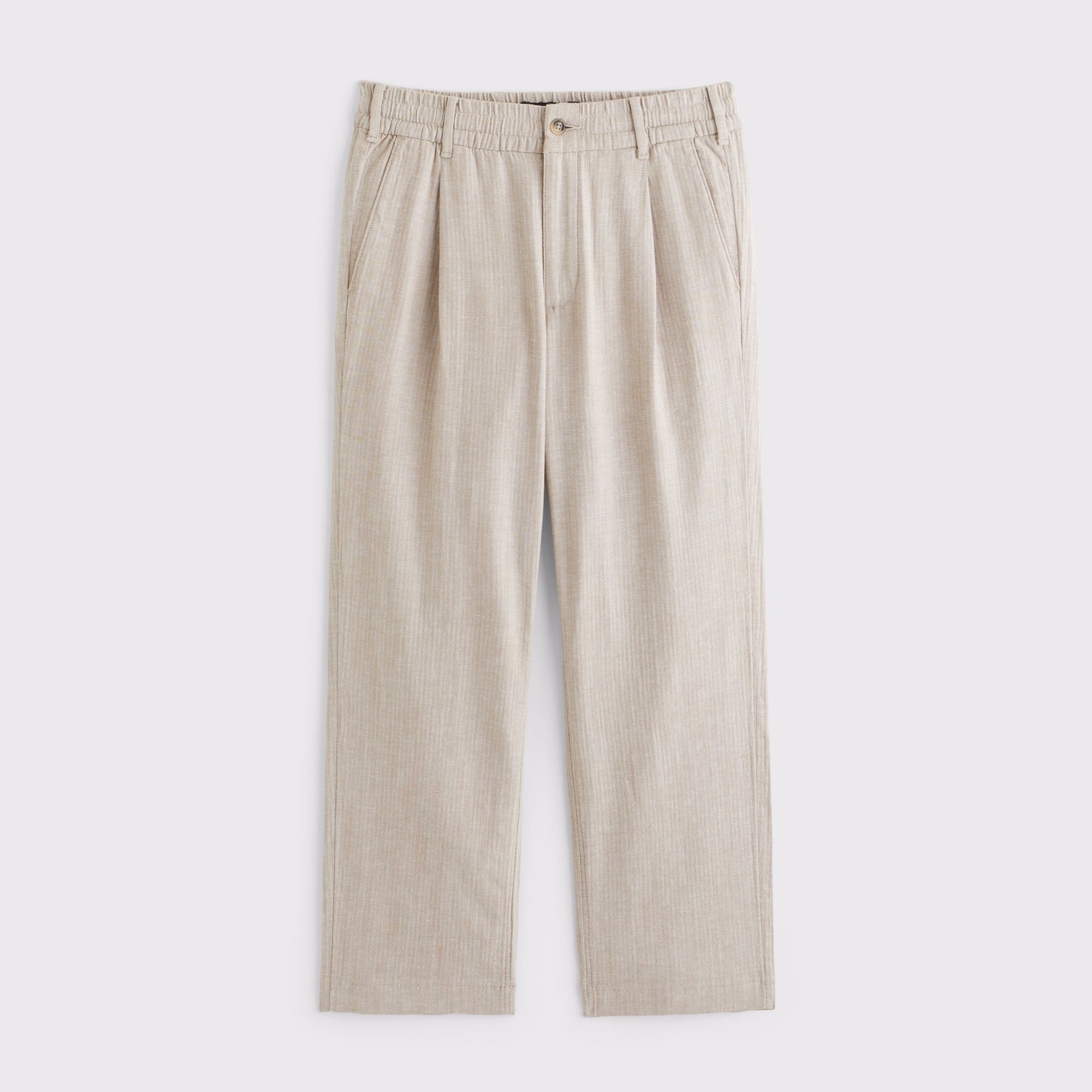 Abercrombie Linen-Blend Relaxed Pleated Hybrid-Waist Trouser
