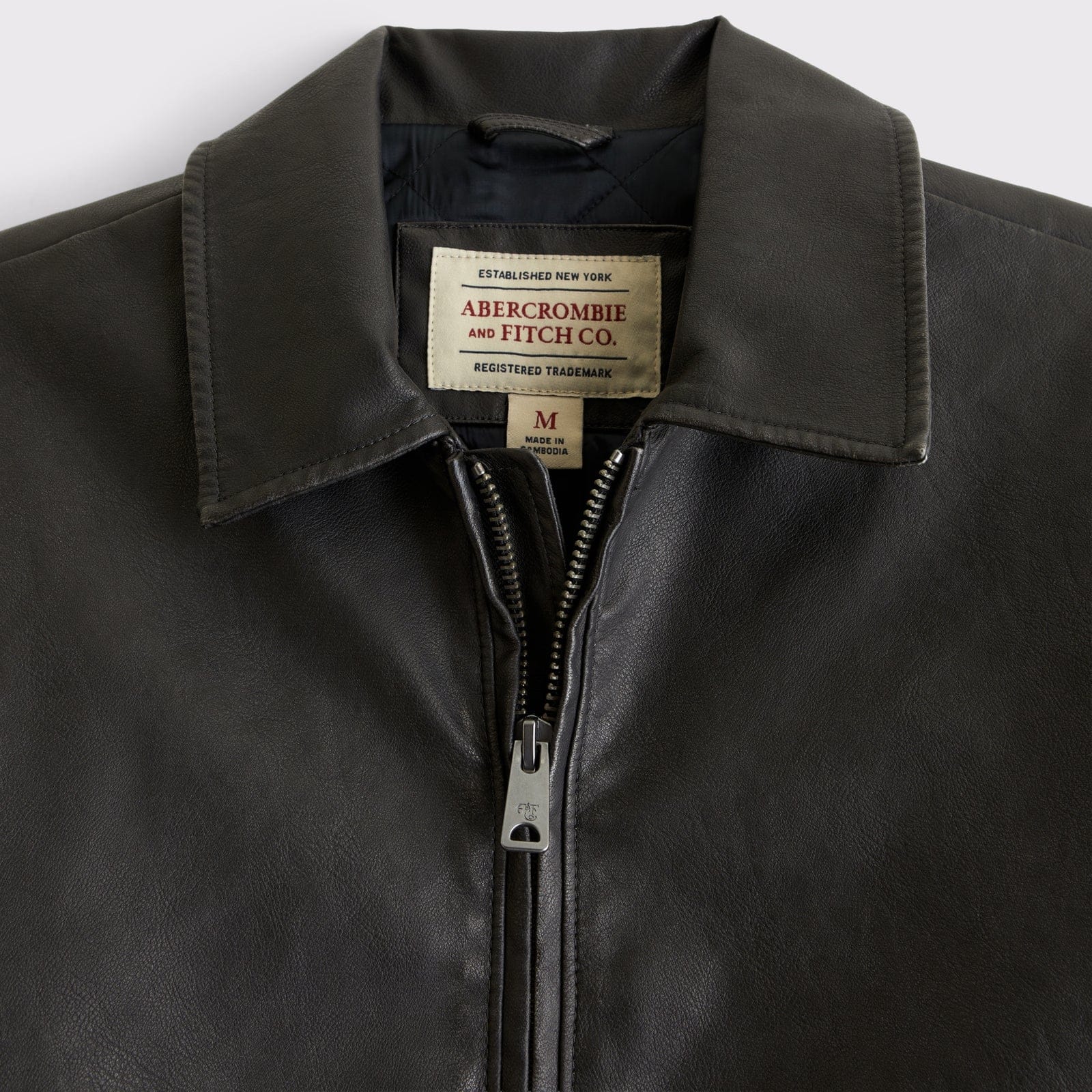 Abercrombie Vegan Leather Bomber Jacket