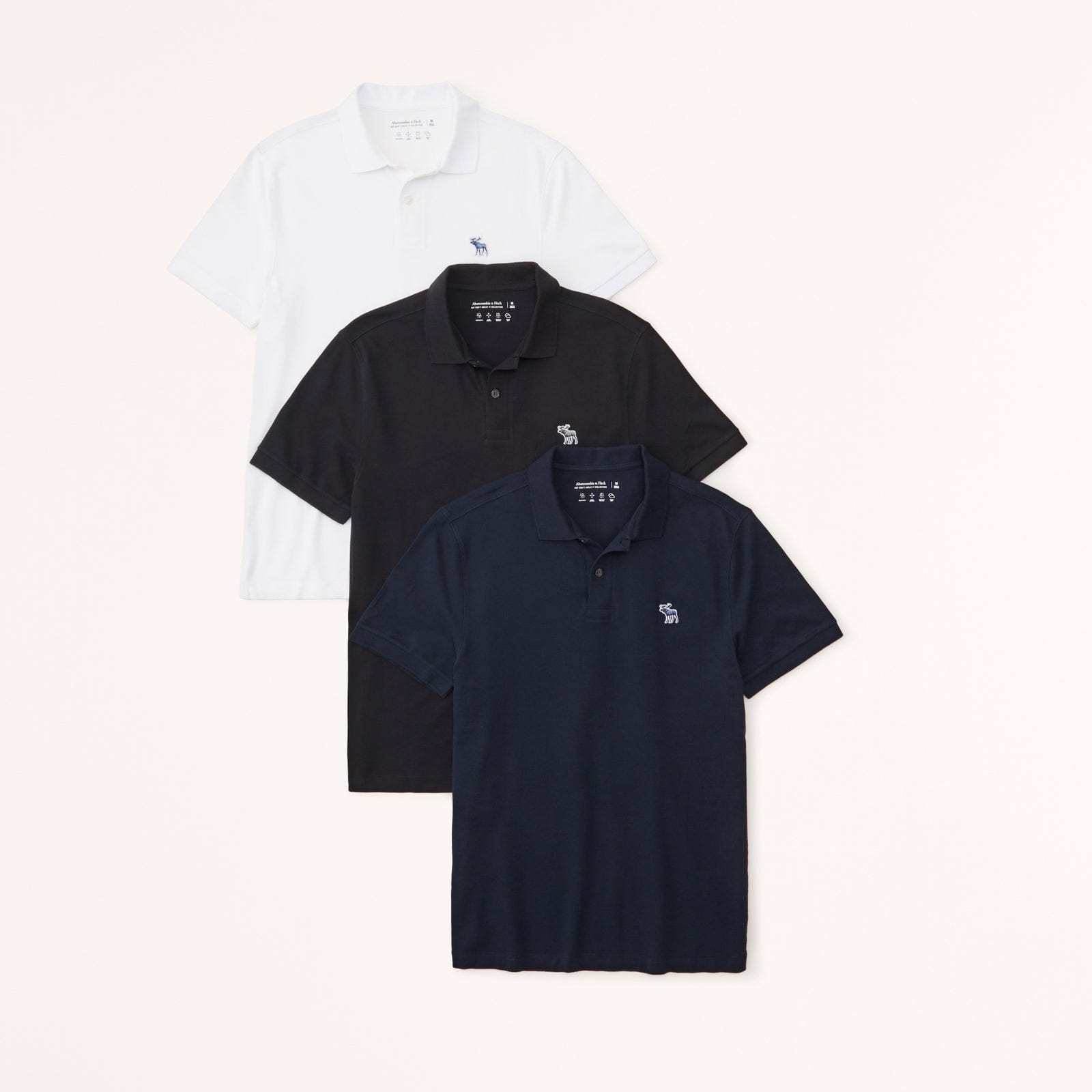 Abercrombie 3-Pack Tonal Icon Don't Sweat It Polos