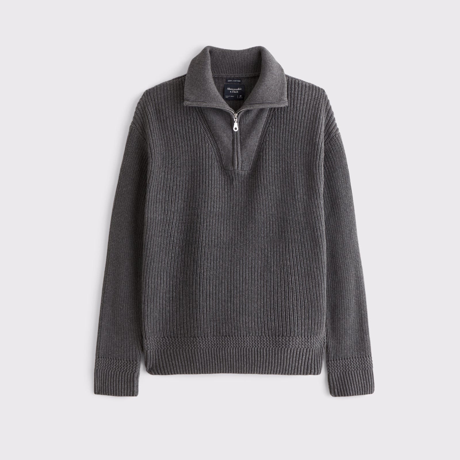 Abercrombie 100% Cotton Fold Down Collar Quarter-Zip Sweater