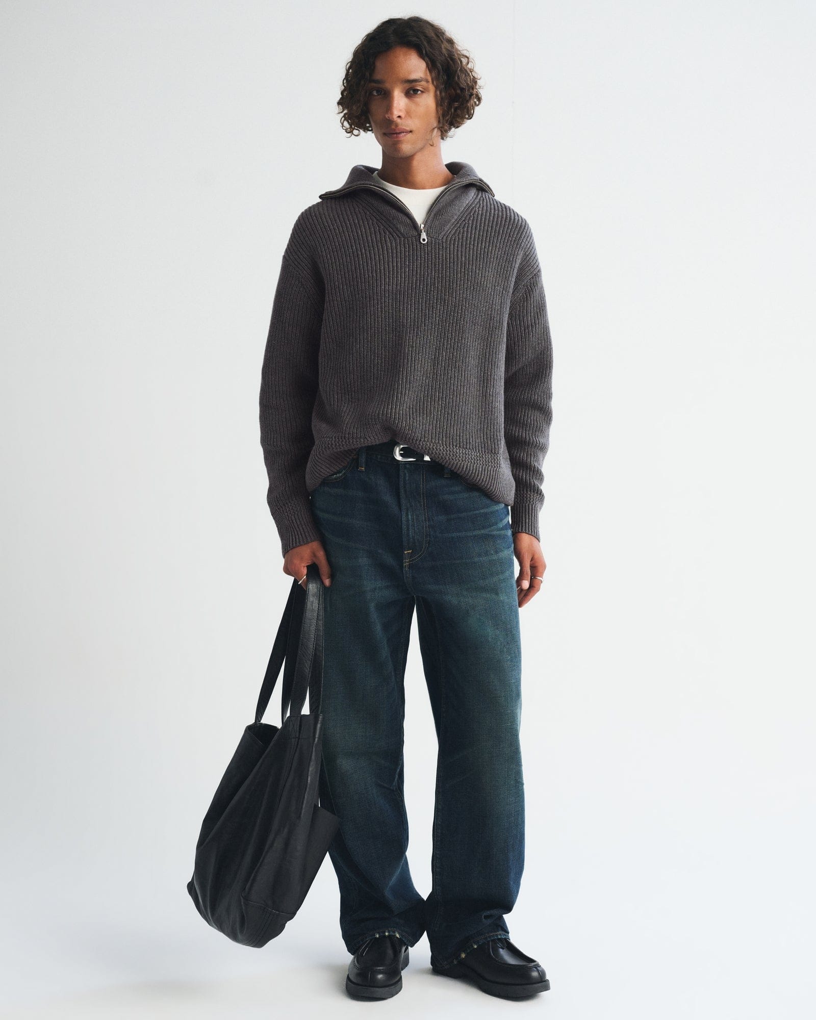 Abercrombie 100% Cotton Fold Down Collar Quarter-Zip Sweater