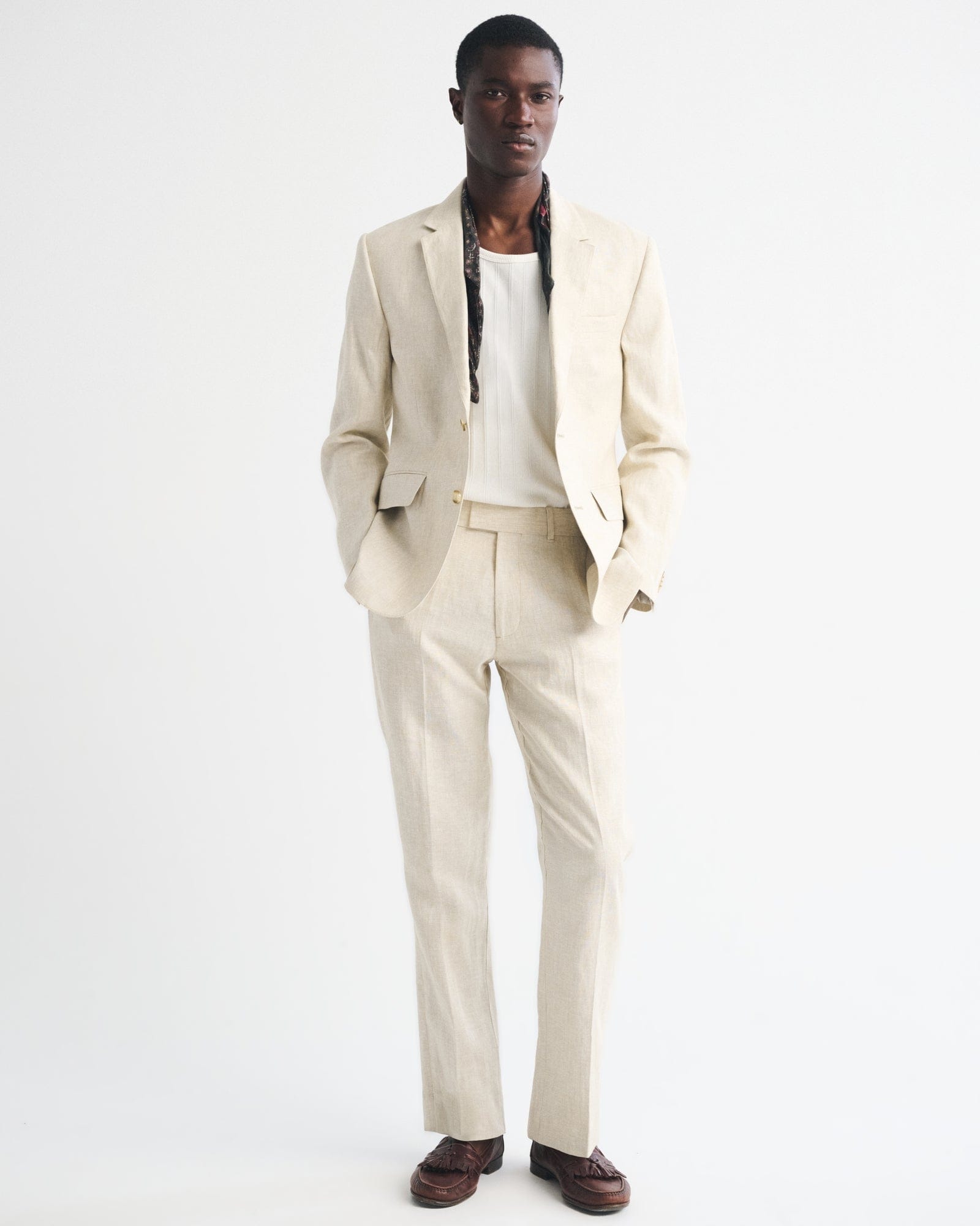 Abercrombie the A&F Collins Slim 100% Linen Blazer