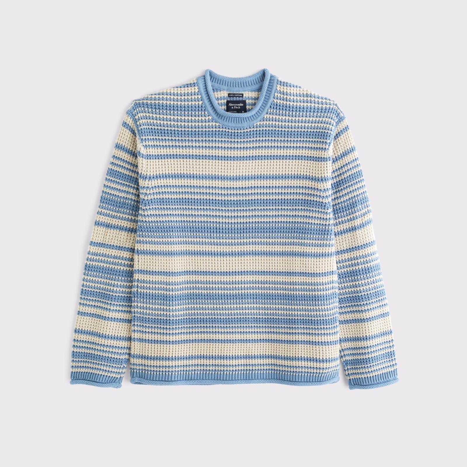 Abercrombie 100% Cotton Textural Rollneck Crew Sweater