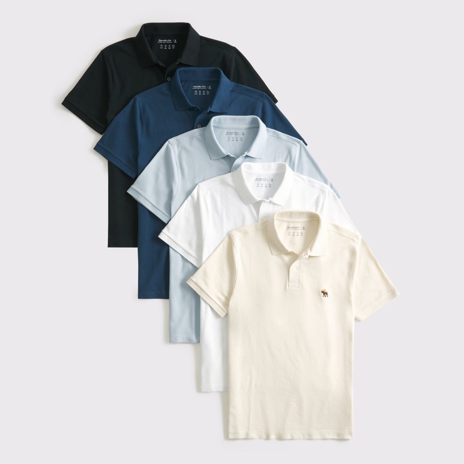 Abercrombie 5-Pack Polished Signature Icon Polos