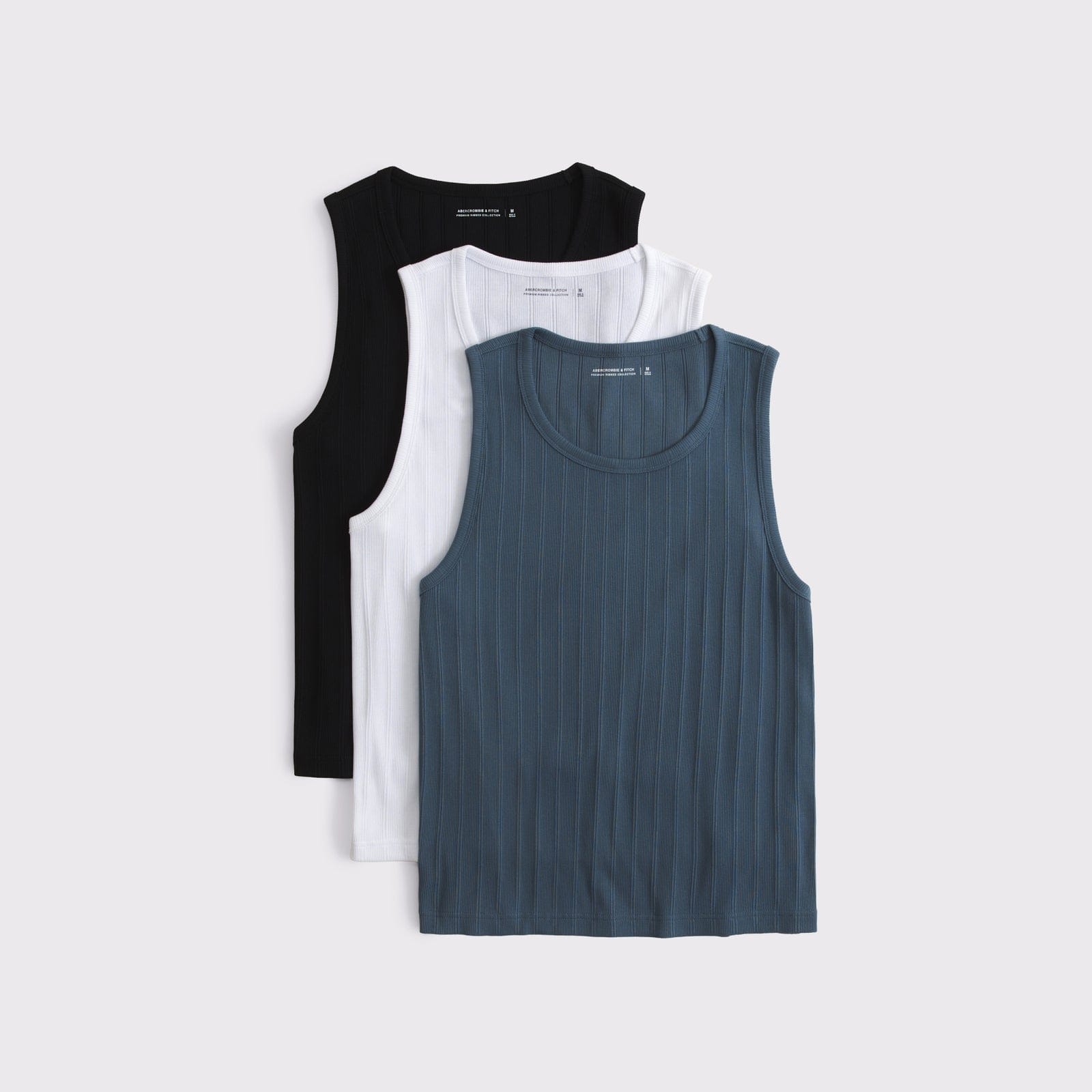 Abercrombie 3-Pack Premium Ribbed Tanks