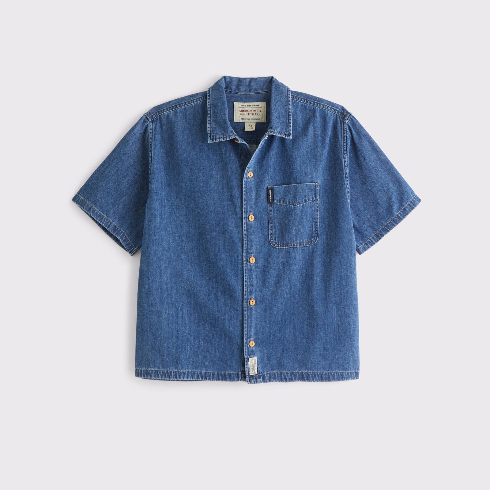 Abercrombie Short-Sleeve Denim Button-Up Shirt