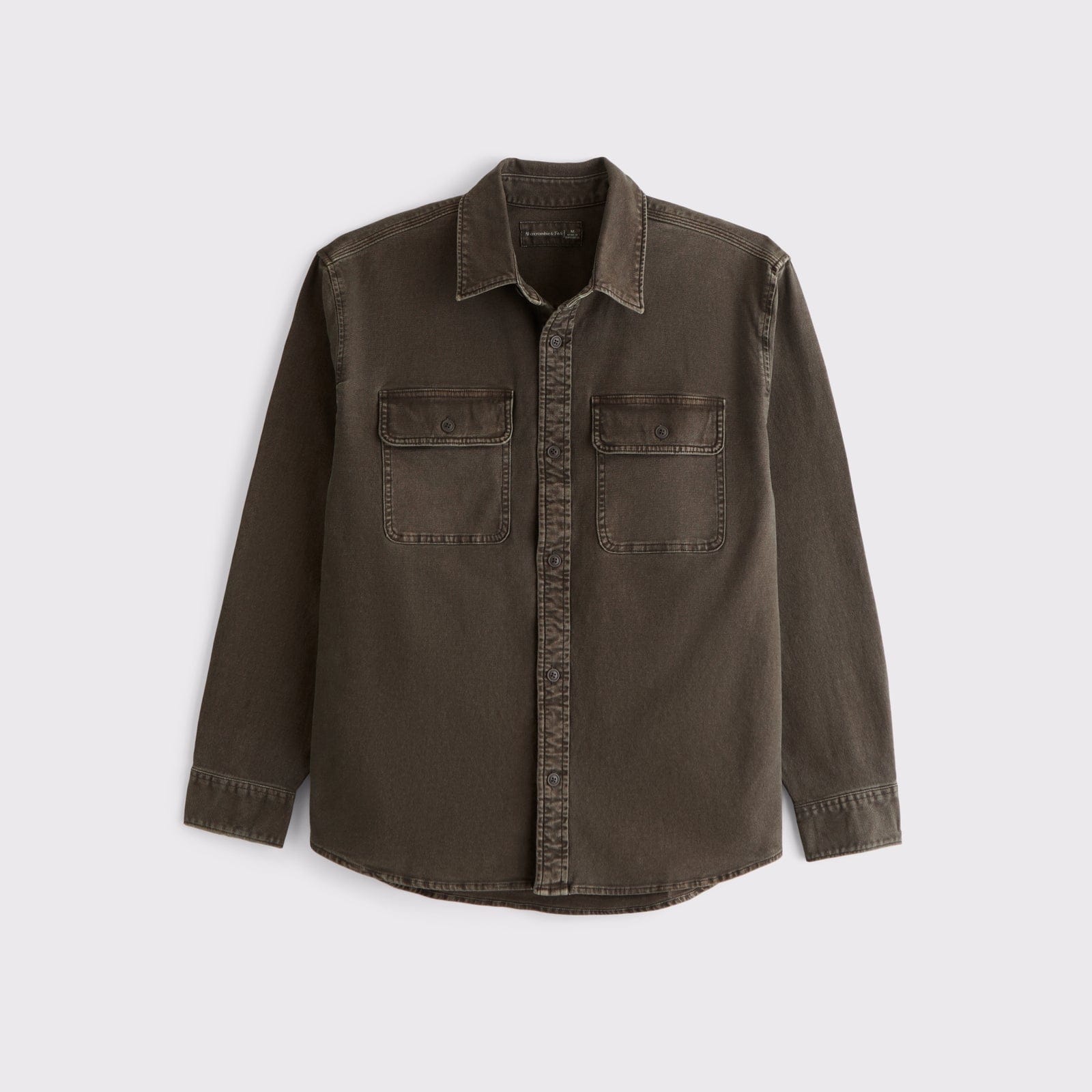 Abercrombie Long-Sleeve Canvas Button-Up Shirt