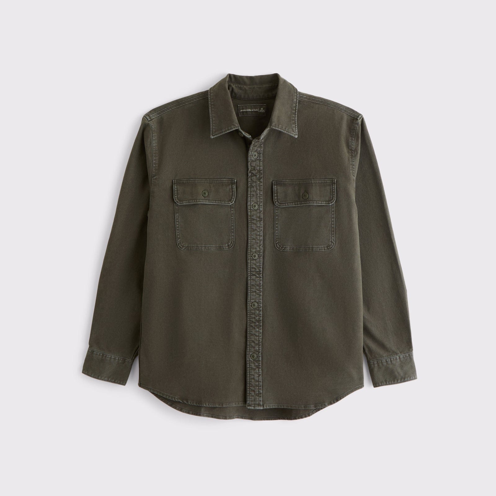 Abercrombie Long-Sleeve Canvas Button-Up Shirt