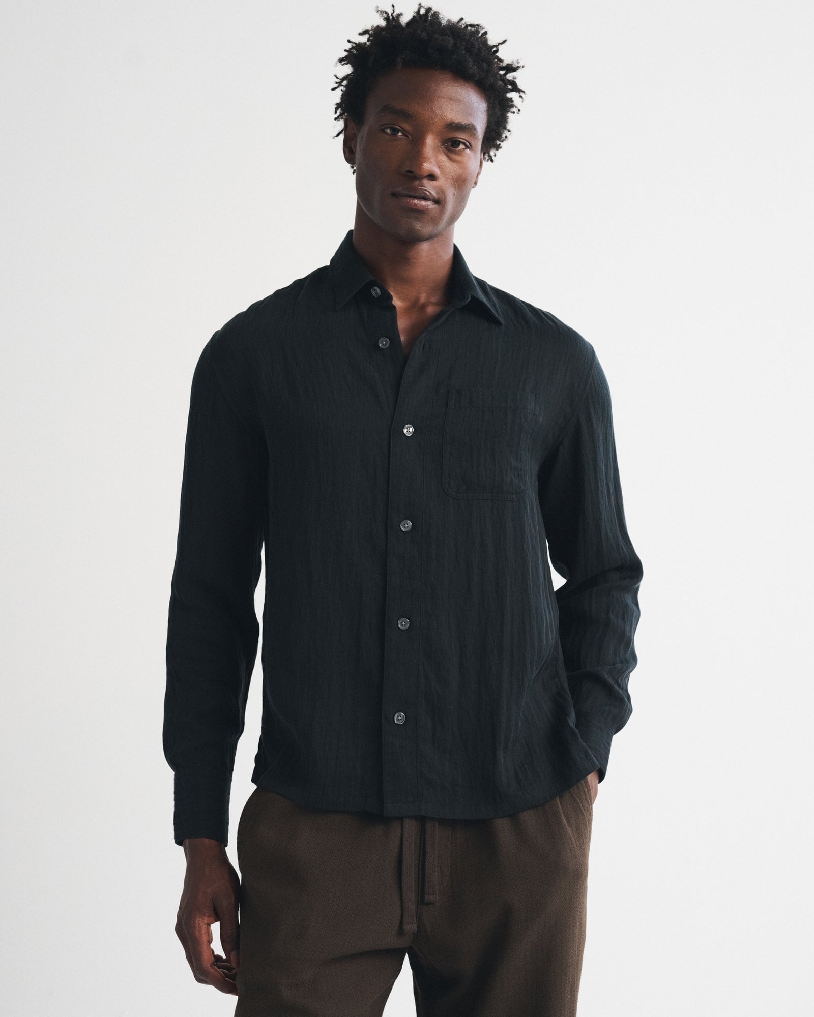 Abercrombie Lyocell-Blend Button-Up Shirt