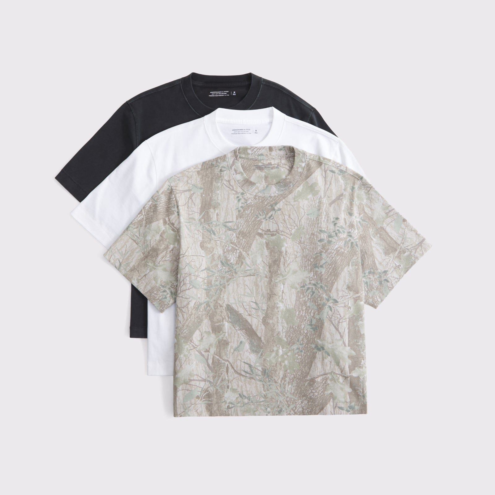 Abercrombie 3-Pack Premium Heavyweight Cropped Tees