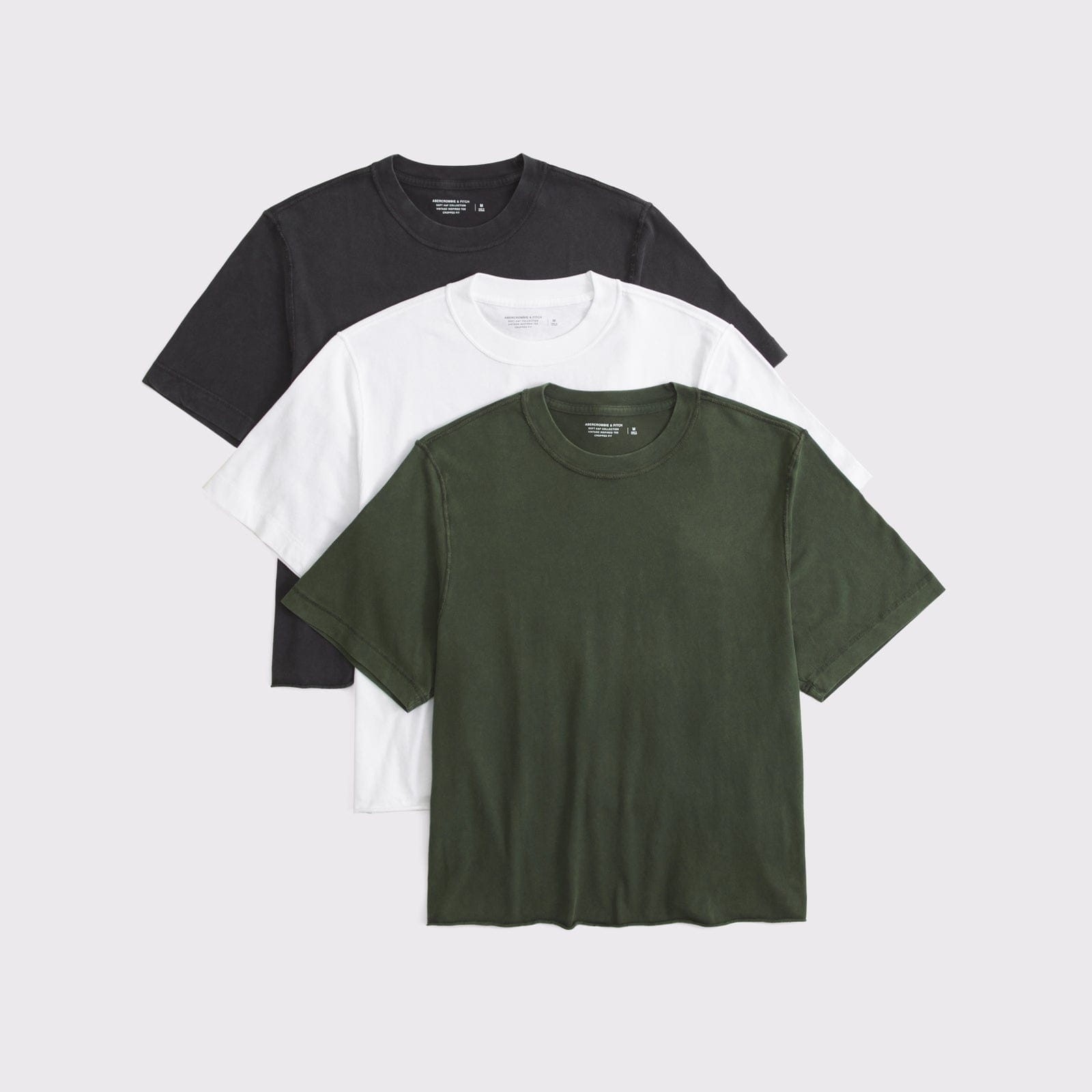 Abercrombie 3-Pack Vintage-Inspired Cropped Tees