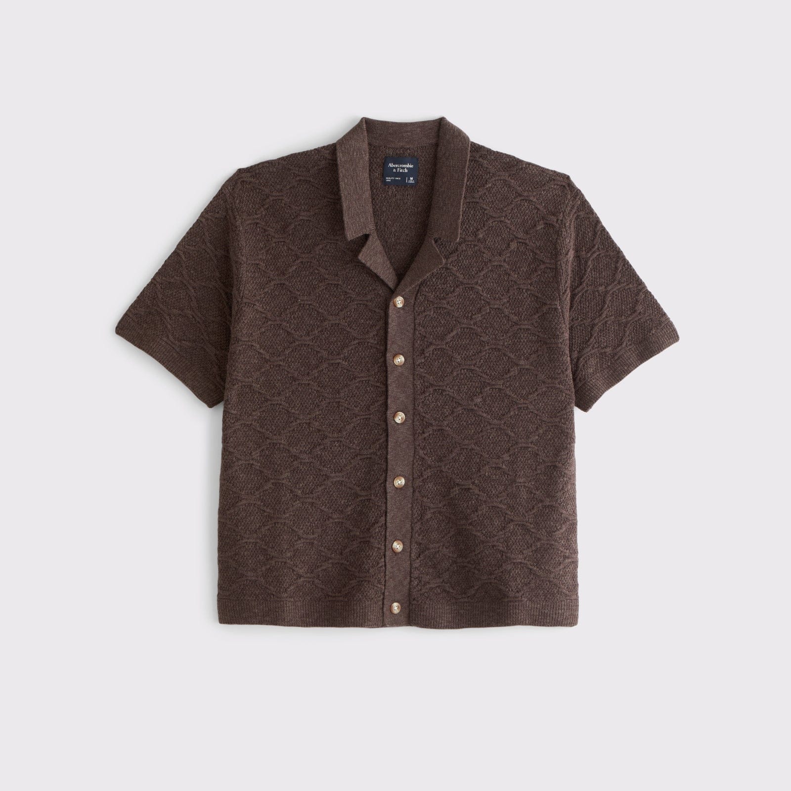 Abercrombie Crochet-Style Button-Through Sweater Polo