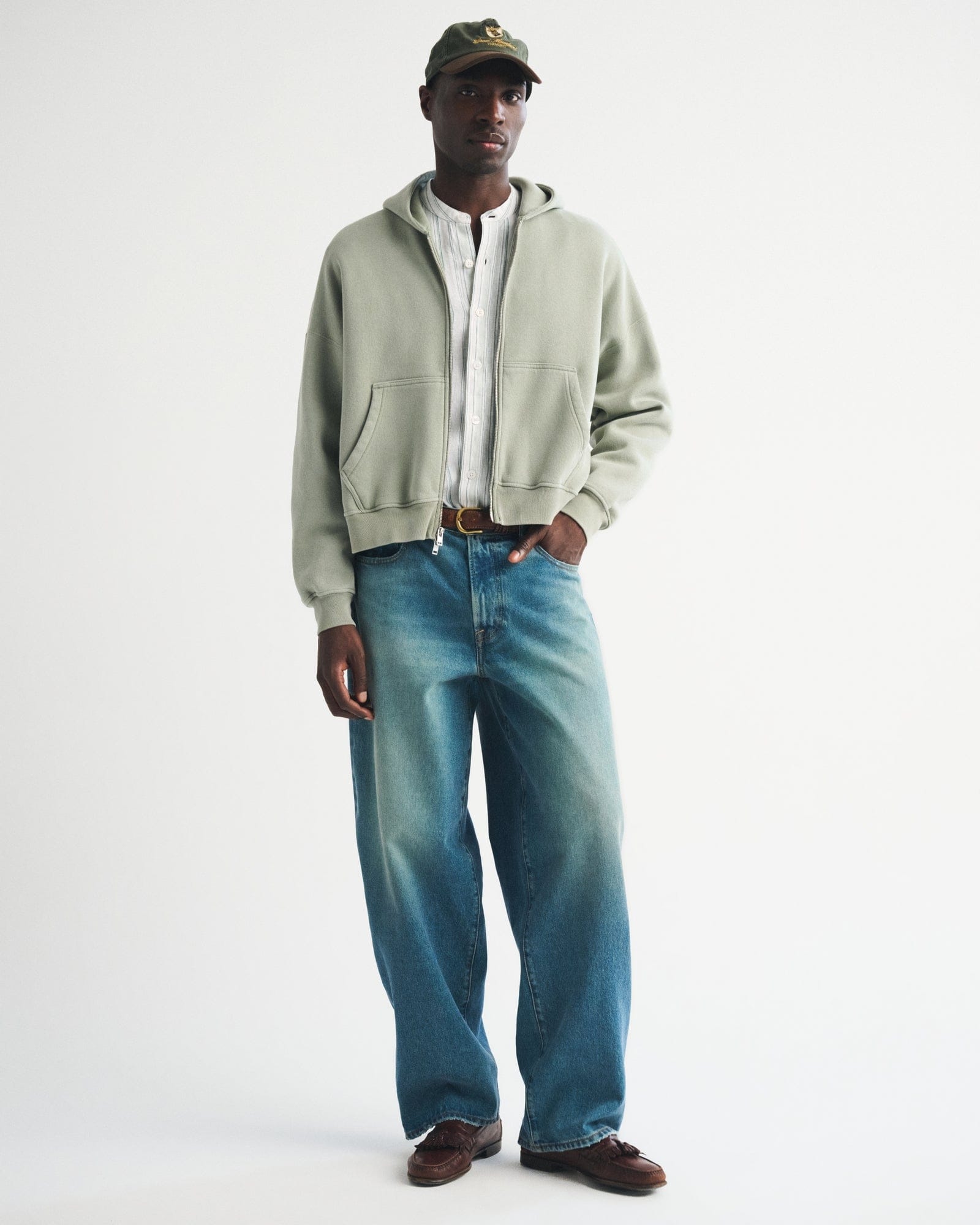 Abercrombie Essential Cropped Full-Zip Hoodie