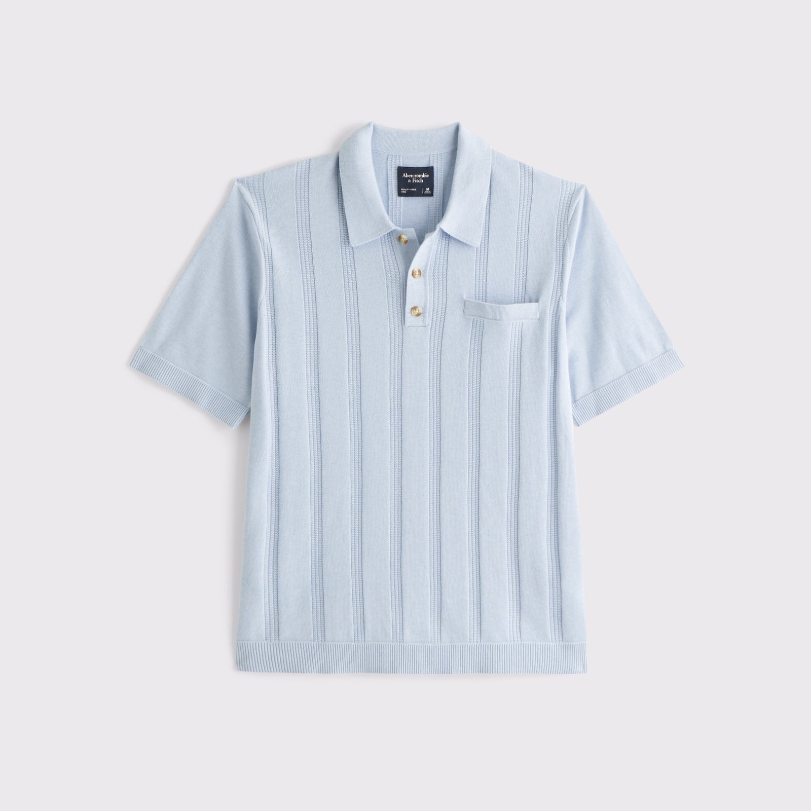 Abercrombie Refined Rib 3-Button Sweater Polo
