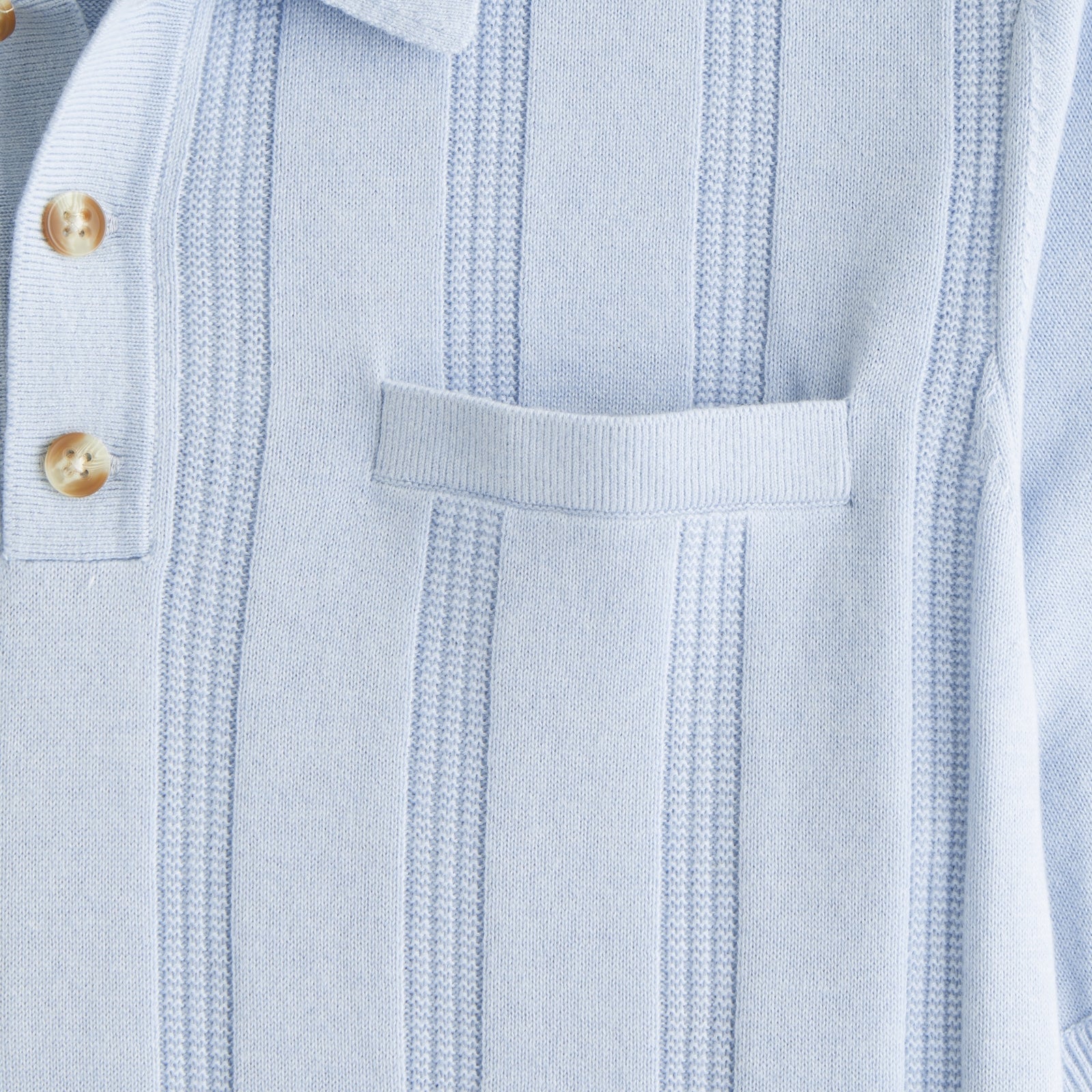 Abercrombie Refined Rib 3-Button Sweater Polo