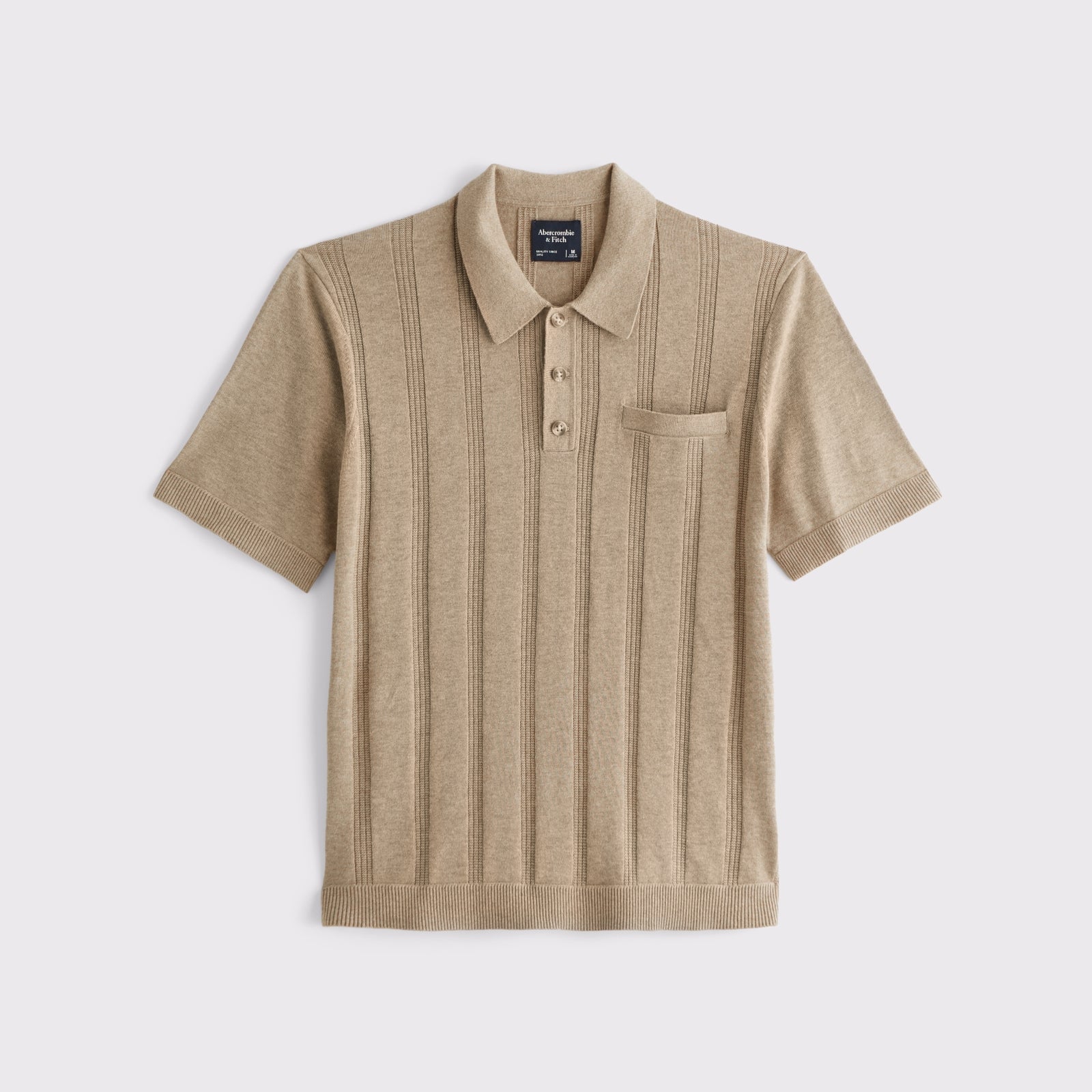 Abercrombie Refined Rib 3-Button Sweater Polo