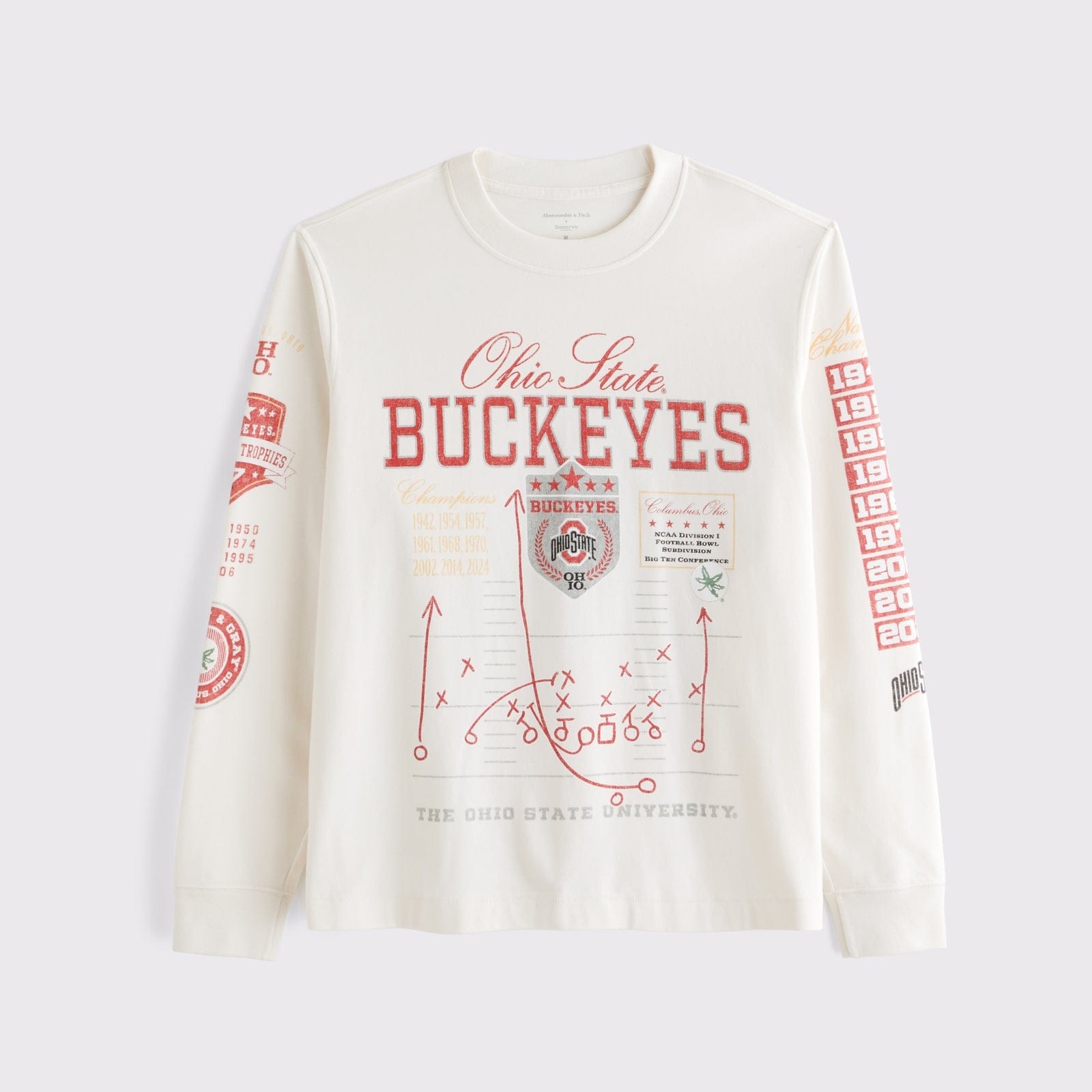 Abercrombie Ohio State Buckeyes Long-Sleeve Premium Heavyweight 2.0 Tee