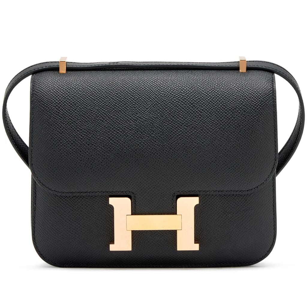 Black Epsom Mini Constance 18 Rose Gold Hardware, 2025