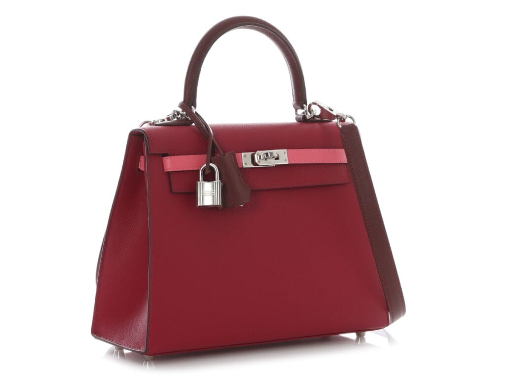 Rubis, Rouge H and Rose Azalee Tri-color Epsom Sellier Kelly 25 Palladium Hardware, 2023