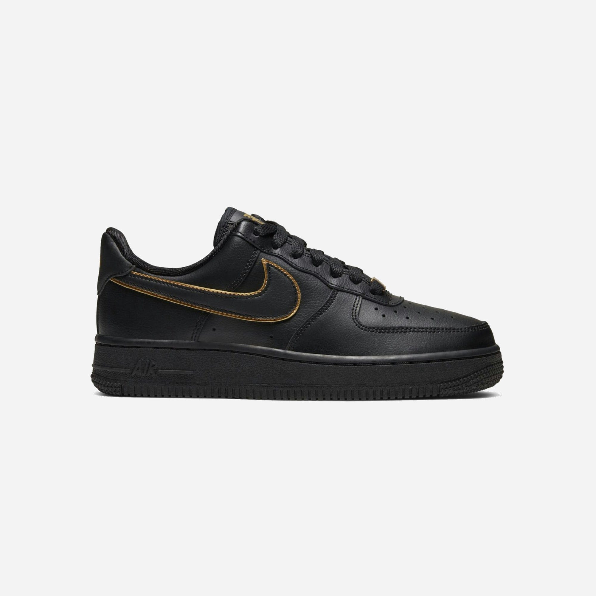 Nike Air Force 1 Low Black Gold Swoosh WMNS