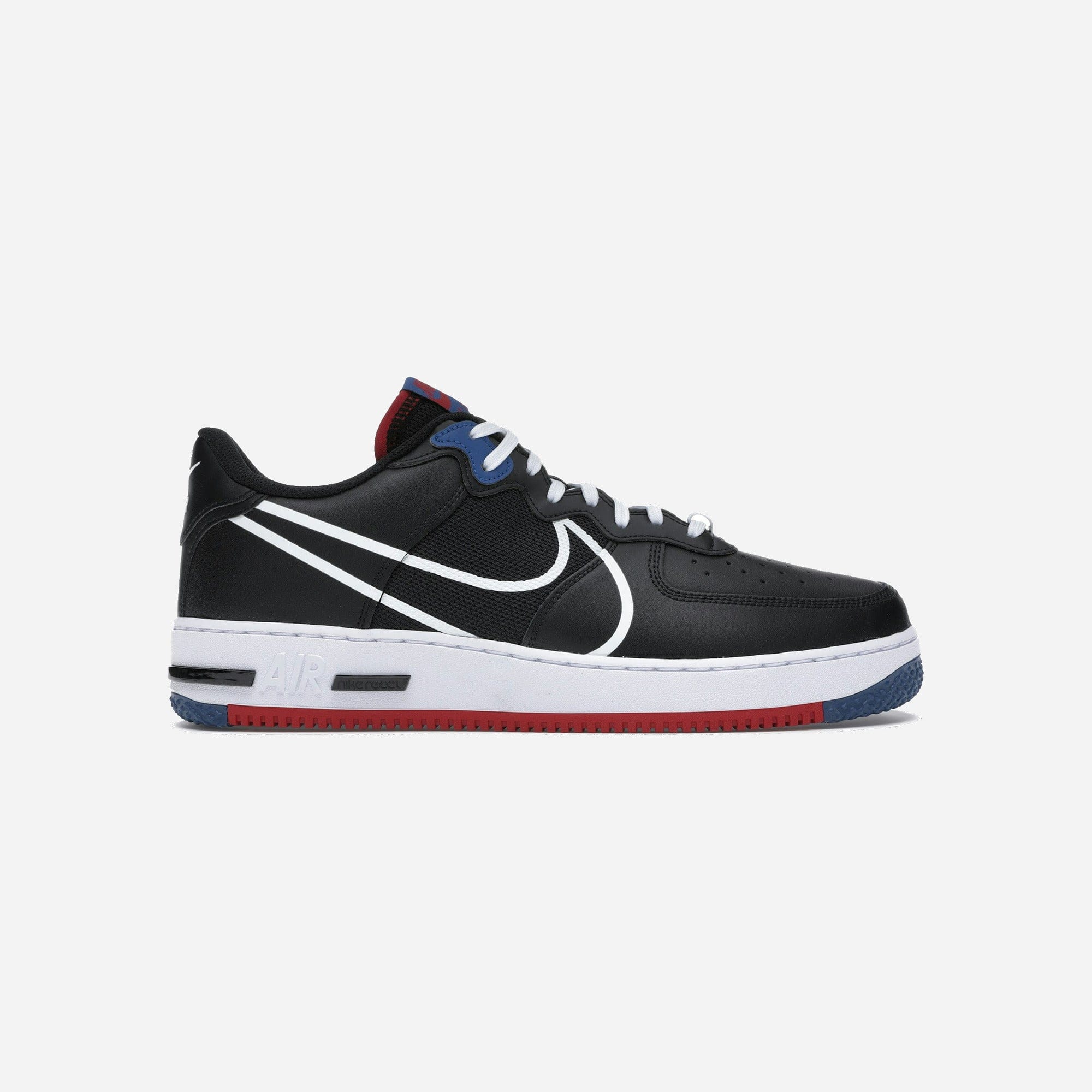 Nike Air Force 1 Low React Black White Gym Red Gym Blue