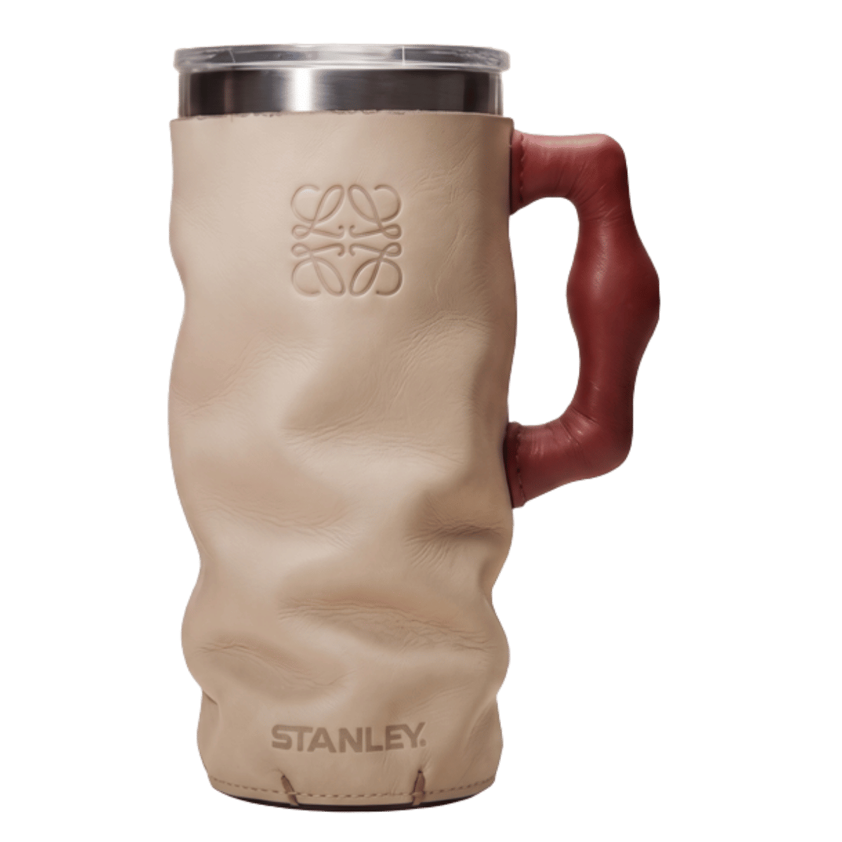 Luxury Fashion Designer 40oz Tumbler Aesthetic Ruched Leather Quencher Mug