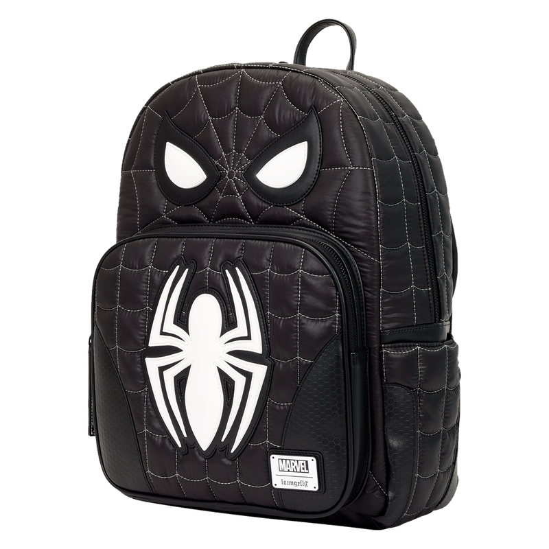 Spider-Man Black & White Suit Cosplay Quilted Full-Size Backpack