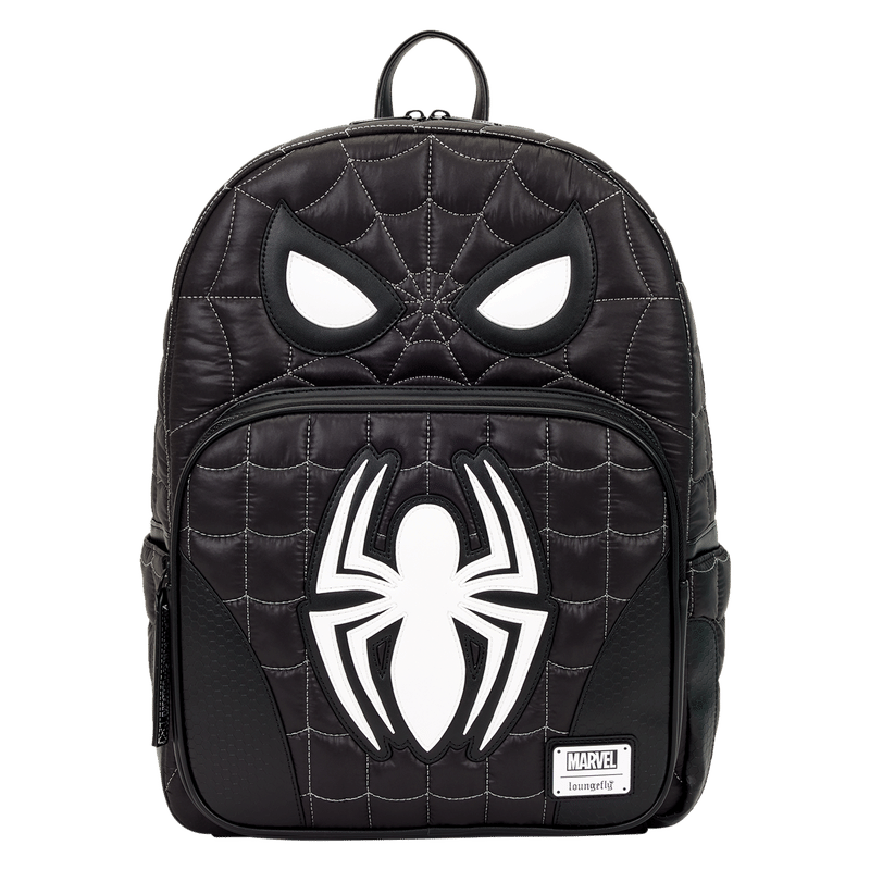 Spider-Man Black & White Suit Cosplay Quilted Full-Size Backpack
