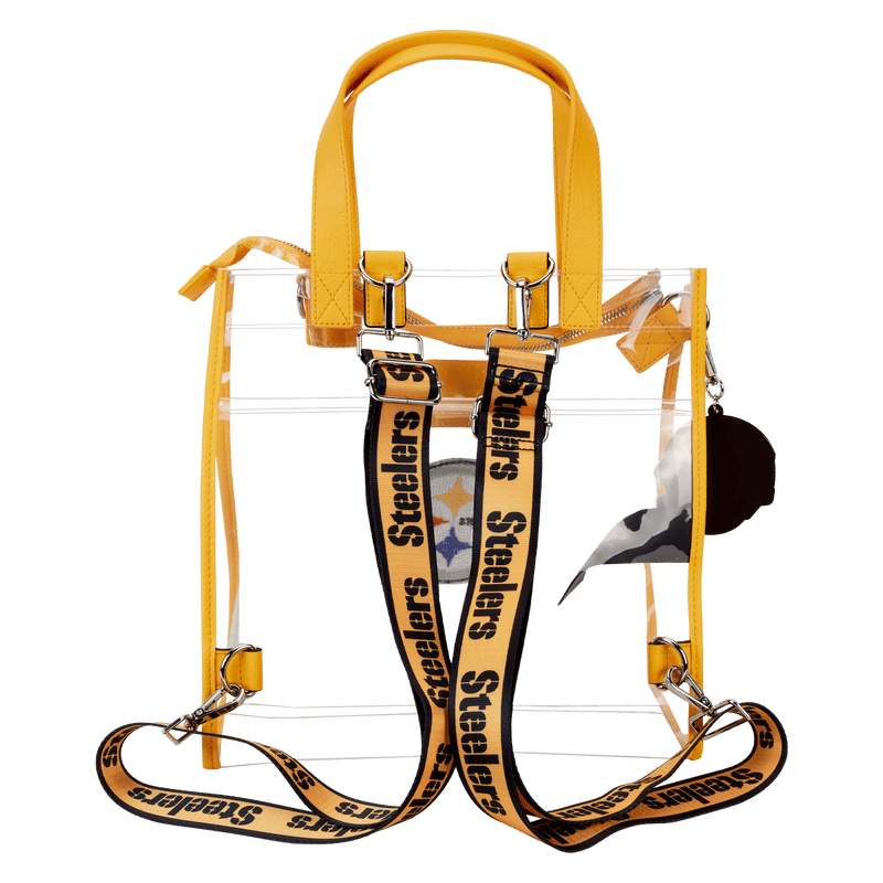 NFL Pittsburgh Steelers Clear Convertible Backpack & Tote Crossbody Stadium Bag
