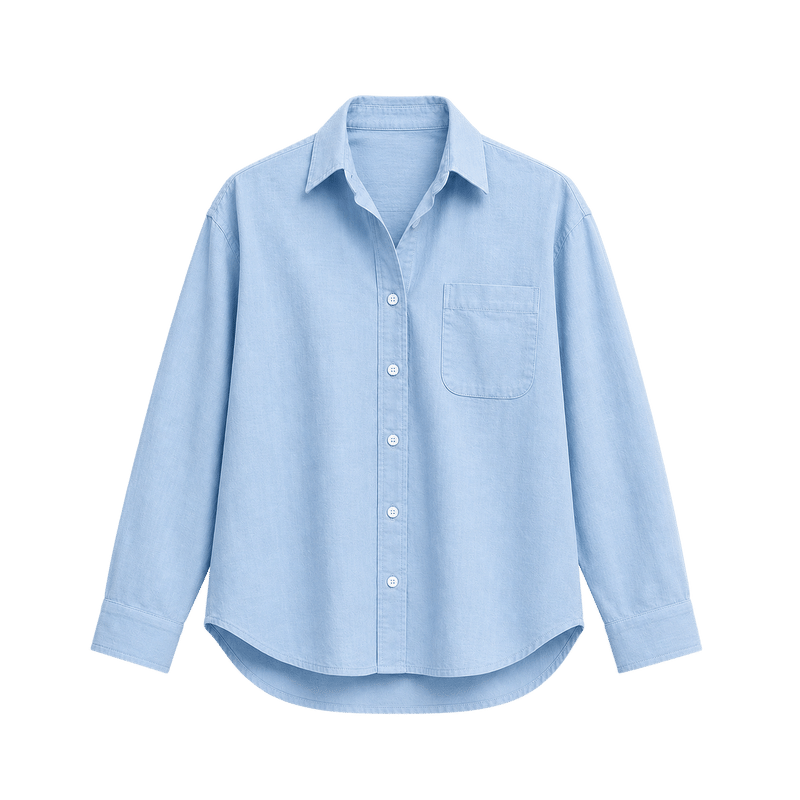 City Off Domes Relaxed Fit Oxford Shirt Ice Blue