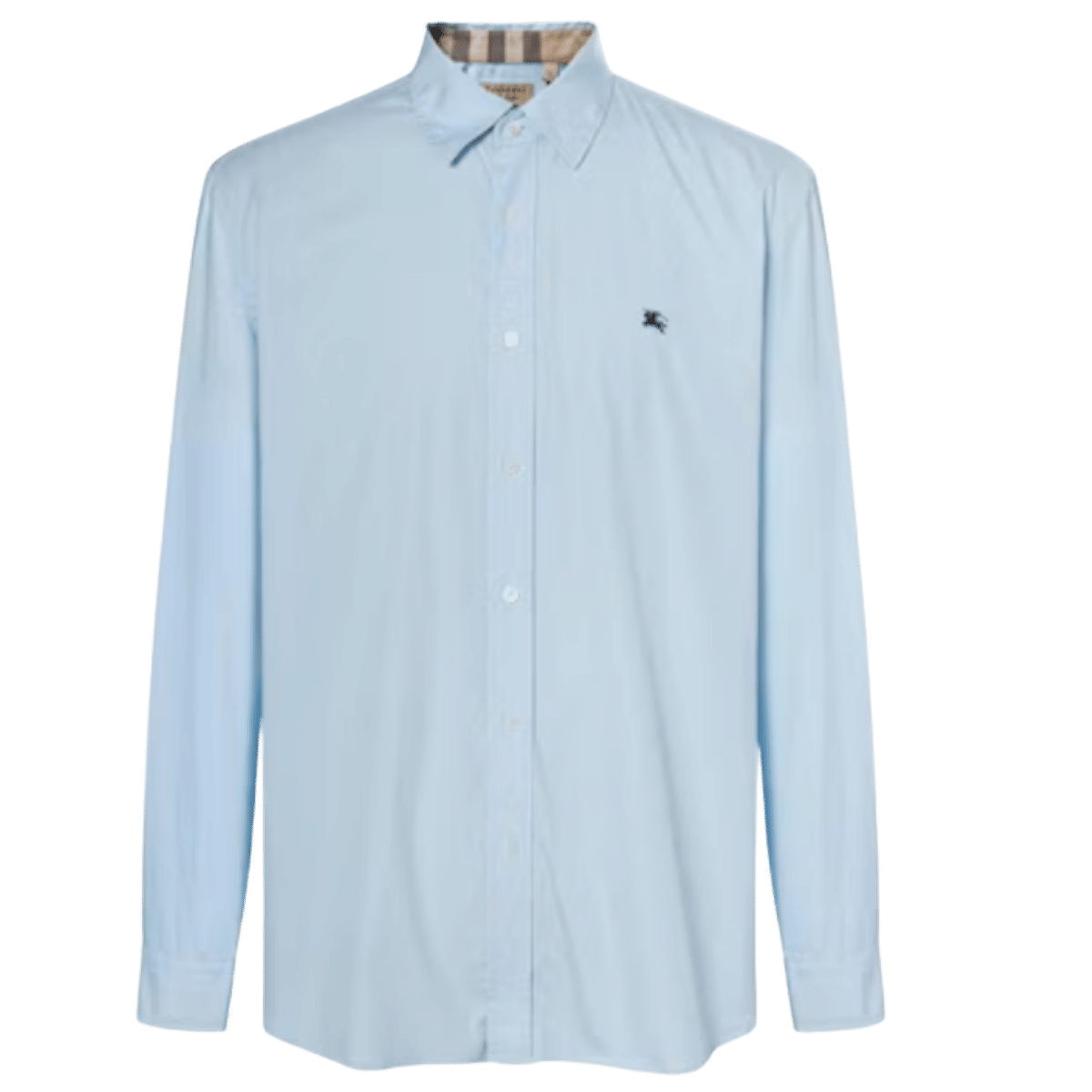 Burberry Logo Print Check Casual Long Sleeve Shirt Men’s Blue 80362941