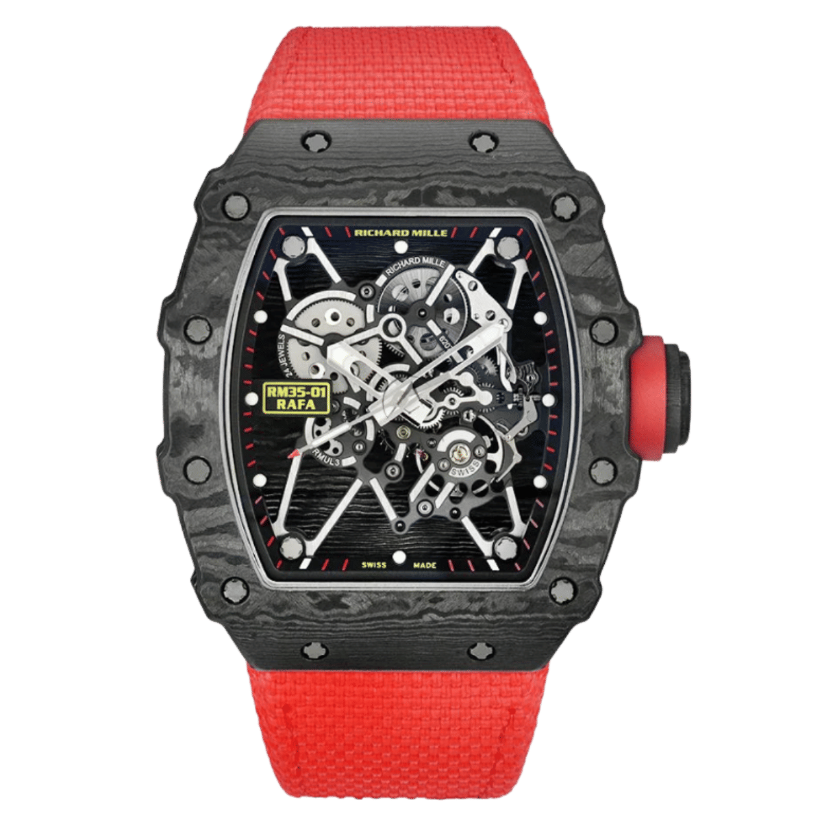 Richard Mille RM 35-01 "Rafael Nadal", Black Carbon, Skeleton Dial, 42 mm