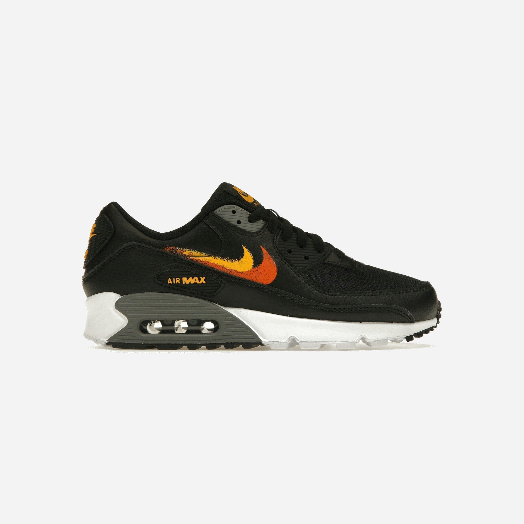 Nike Air Max 90 Spray Paint Swoosh Black University Gold