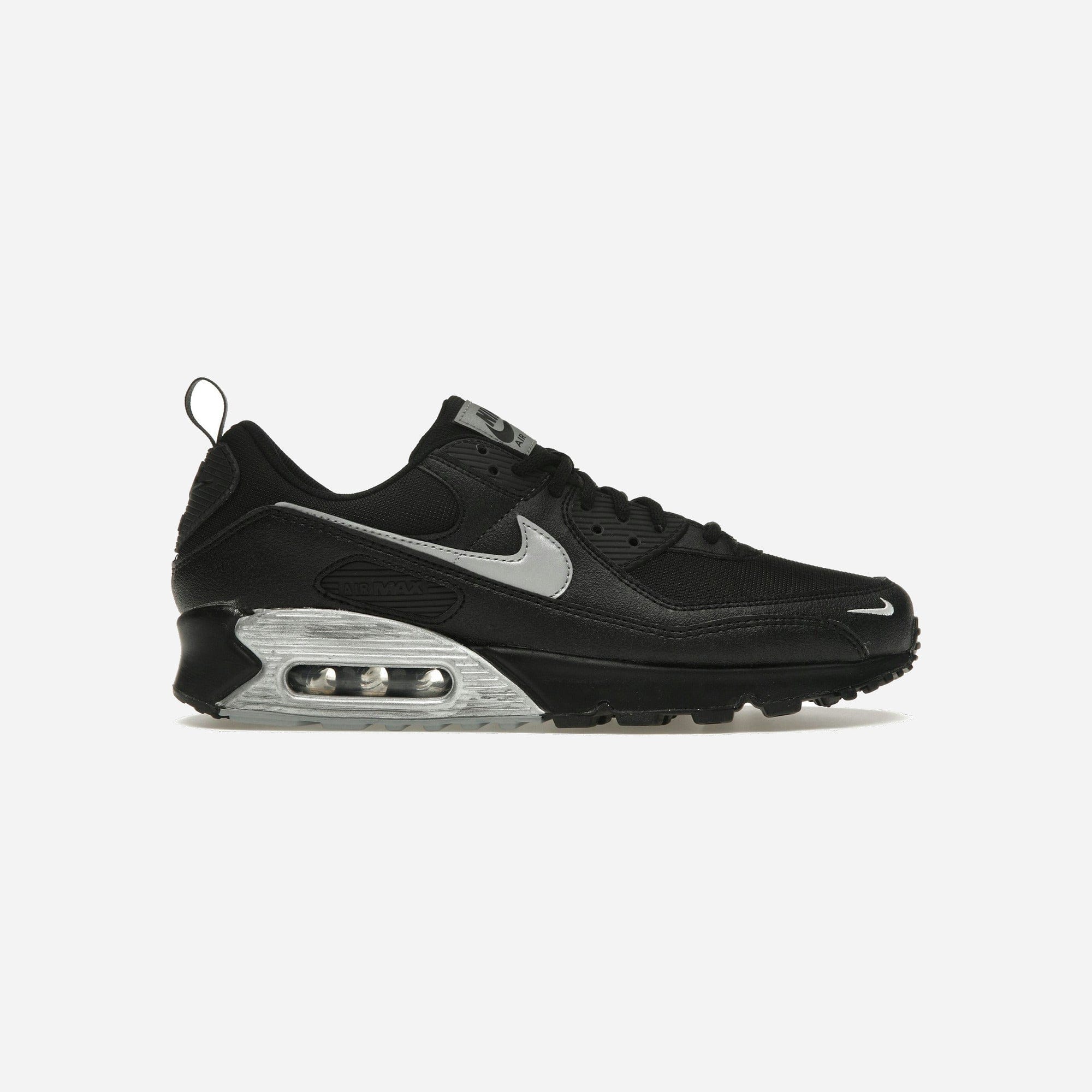 Nike Air Max 90 Black Metallic Silver Mini Swoosh