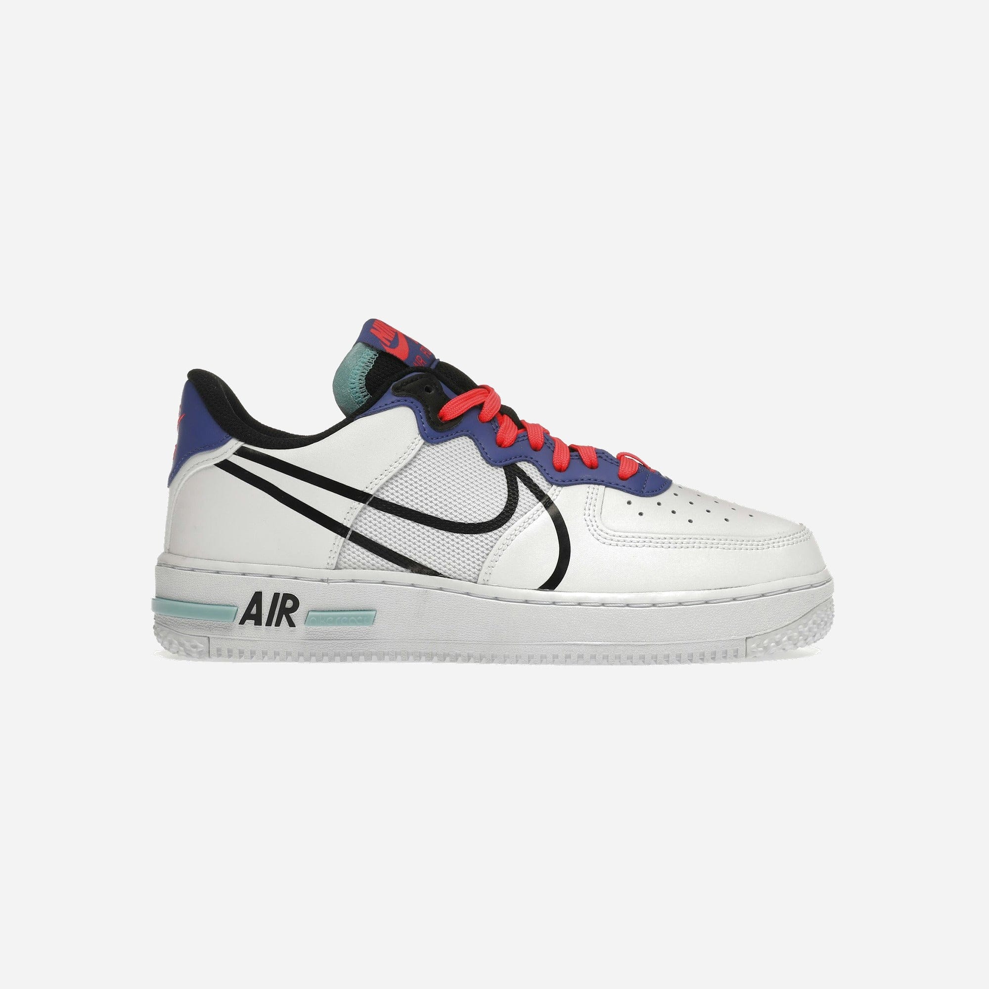Nike Air Force 1 Low React White Astronomy Blue Laser Crimson
