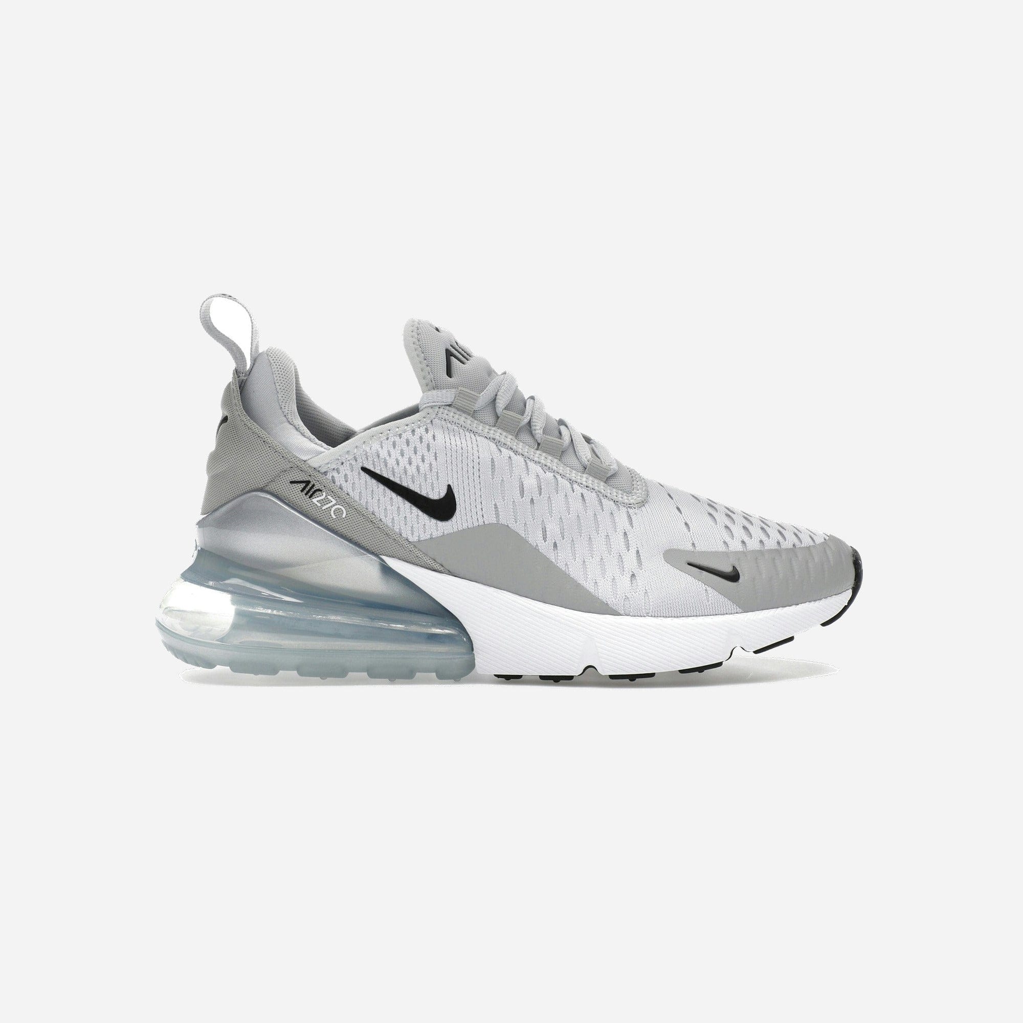 Nike Air Max 270 Pure Platinum Light Smoke Grey Metallic Silver Black WMNS