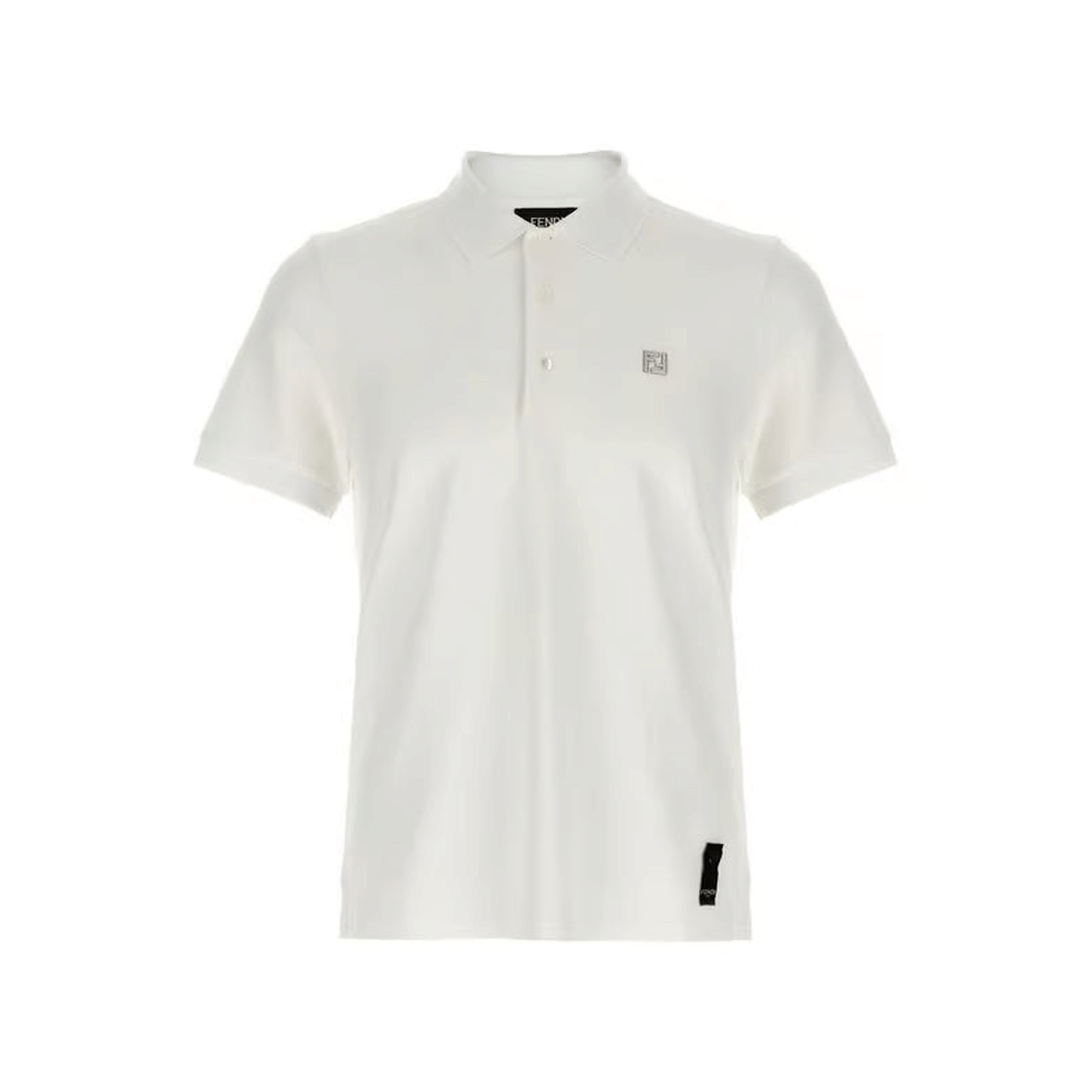Fendi White Pique Polo Shirt