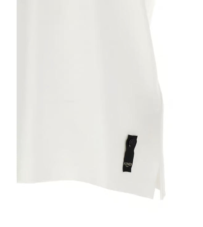 Fendi White Pique Polo Shirt