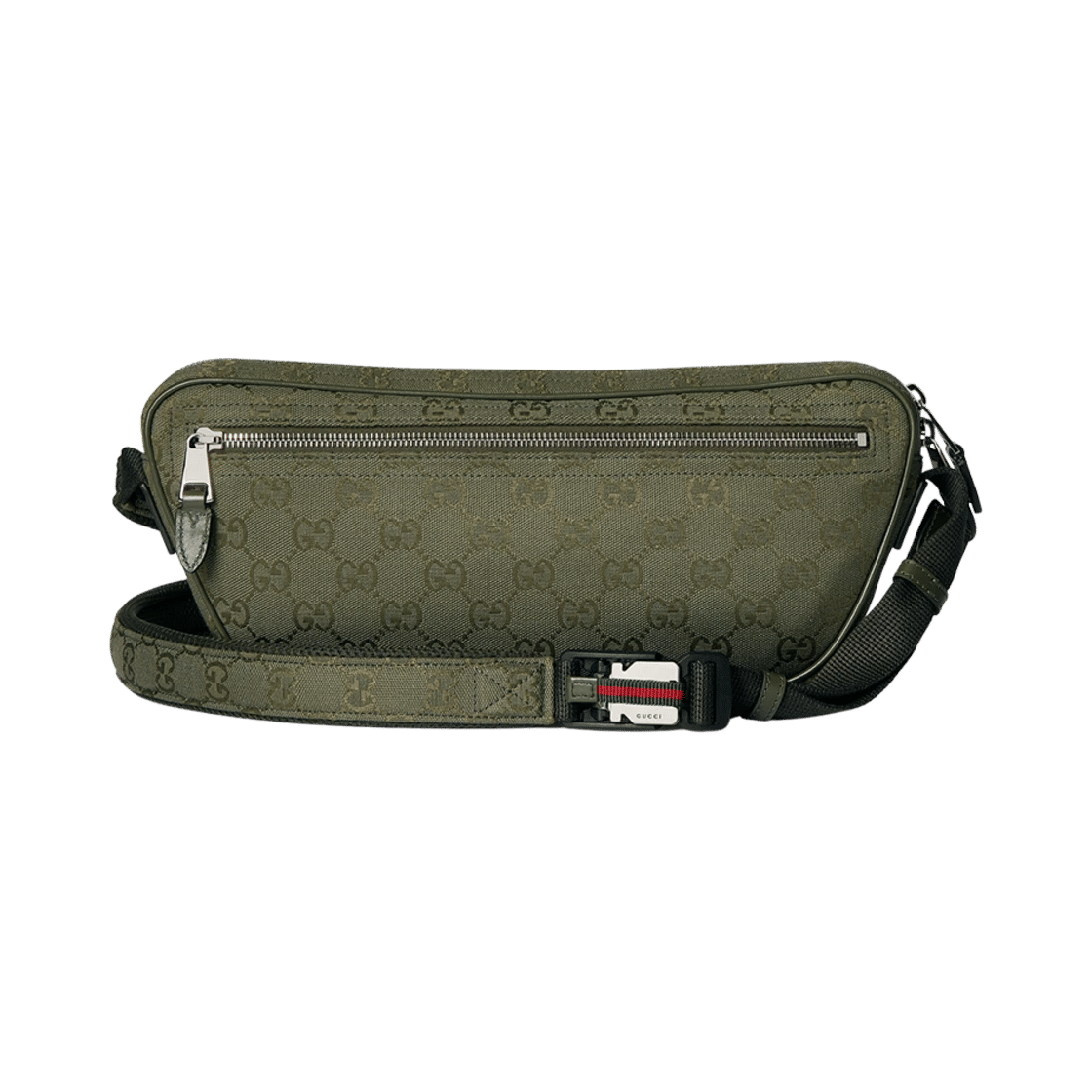 Gucci GG Canvas Large Slingback Forest Green