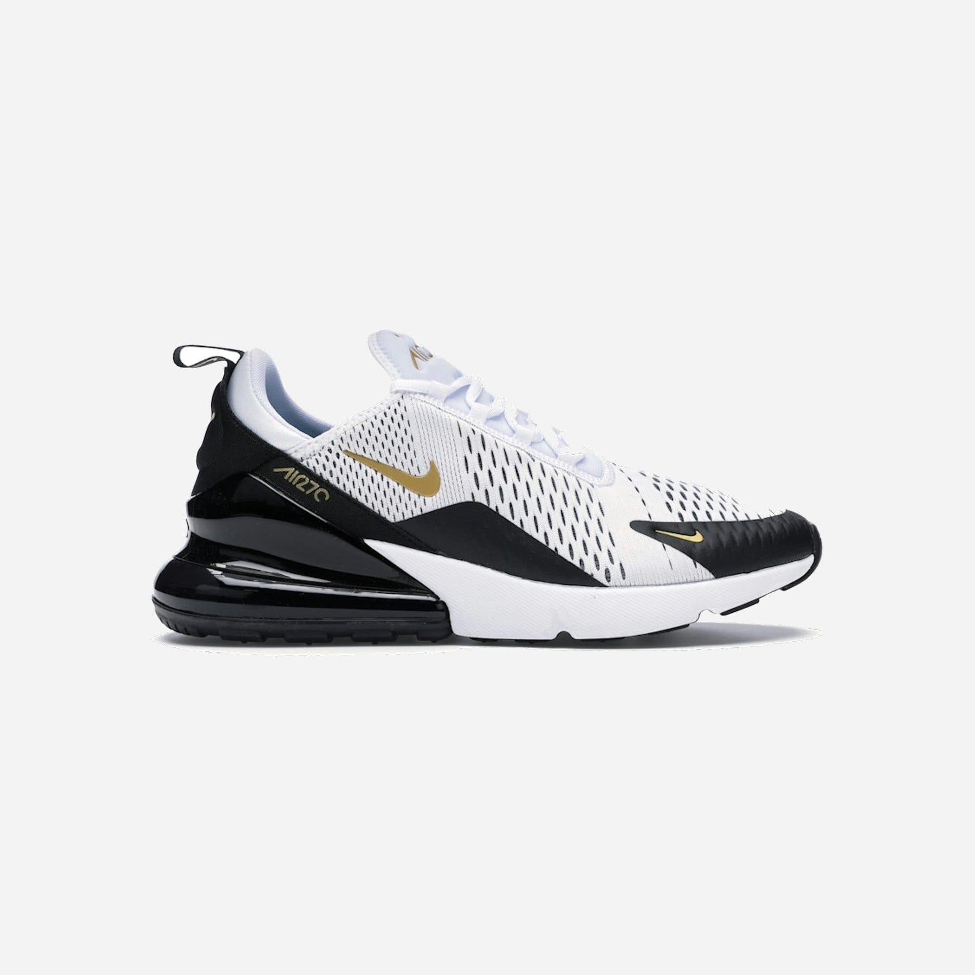 Nike Air Max 270 White Metallic Gold Black
