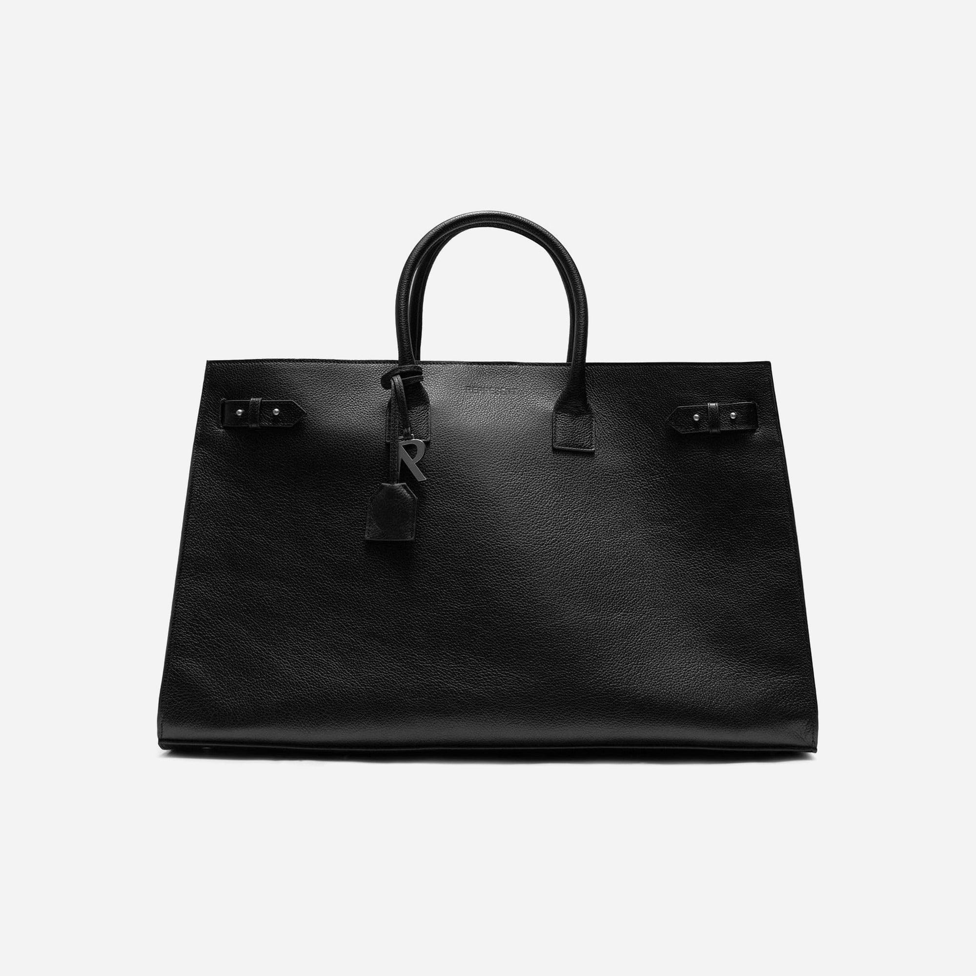 Represent HTN XL Leather Bag Black SS26