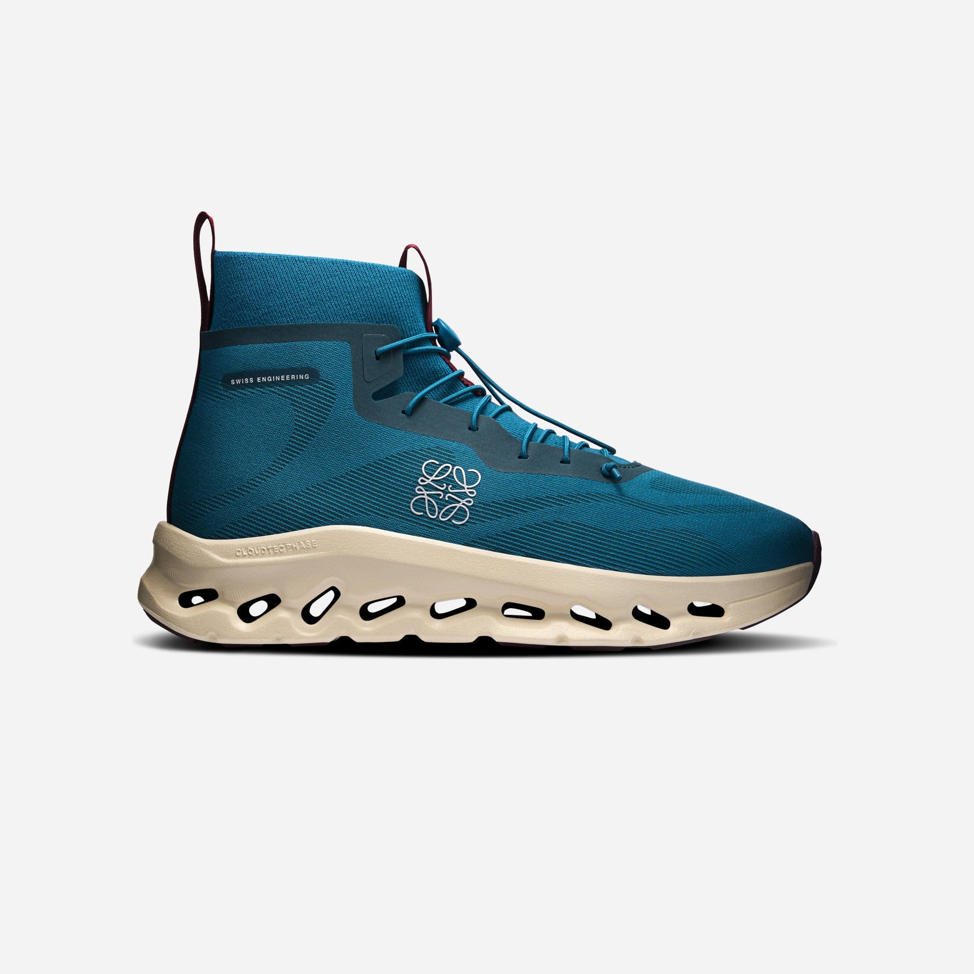 ON Running Cloudtilt Hi Loewe Teal Oatmeal Burgundy