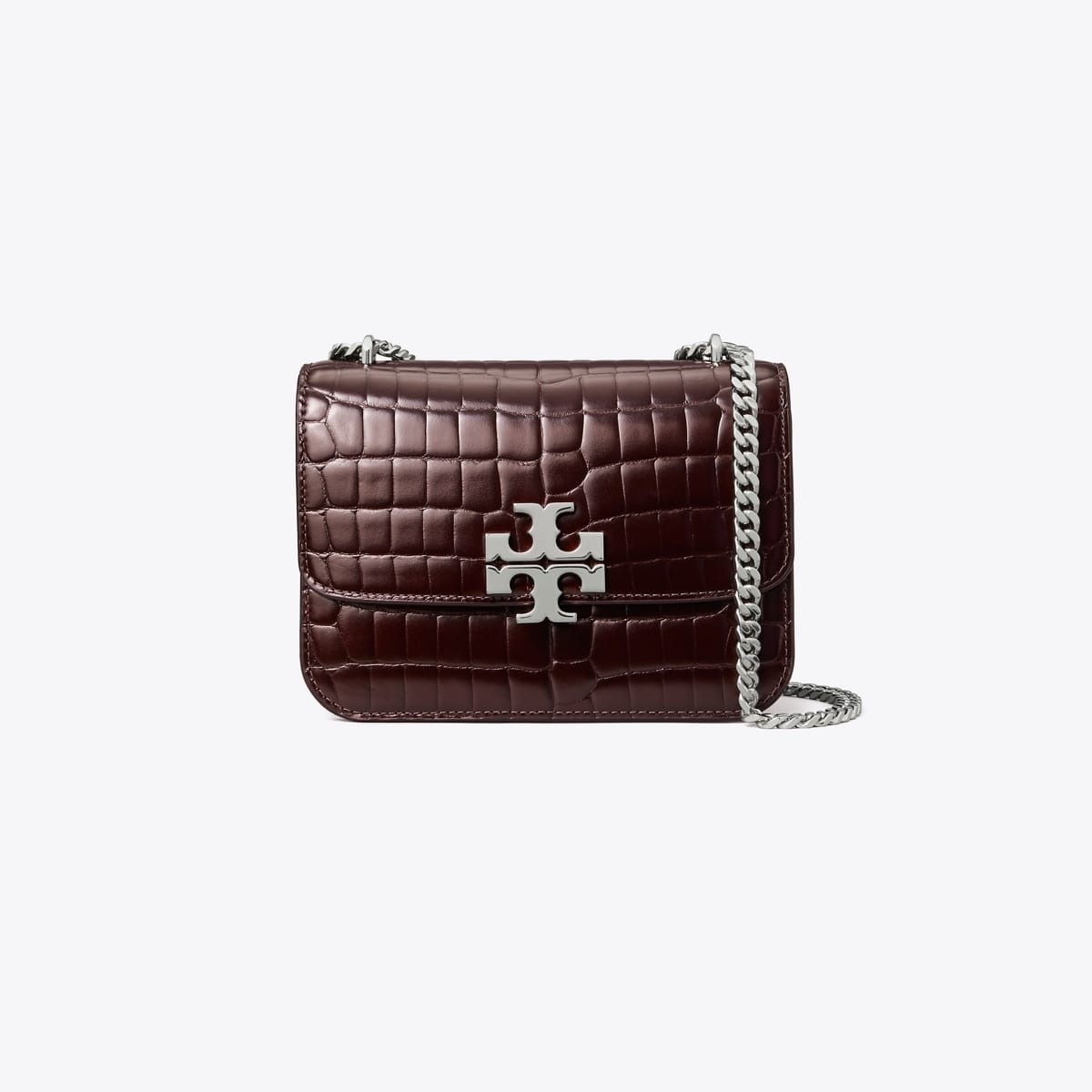Small Eleanor Croc-Embossed Shoulder Bag