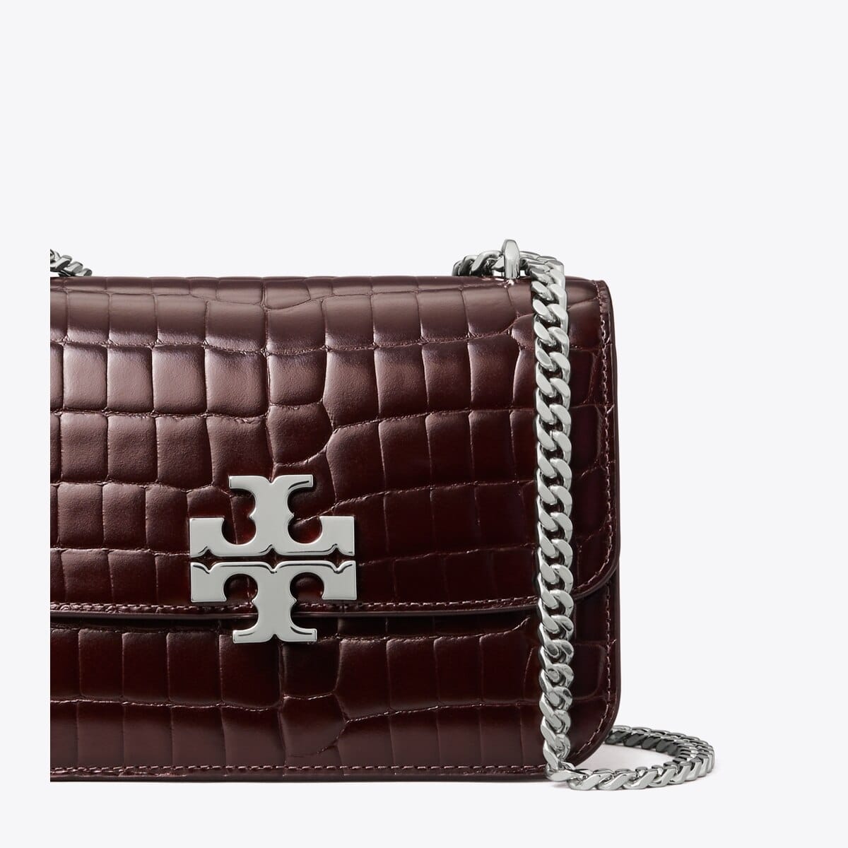 Small Eleanor Croc-Embossed Shoulder Bag