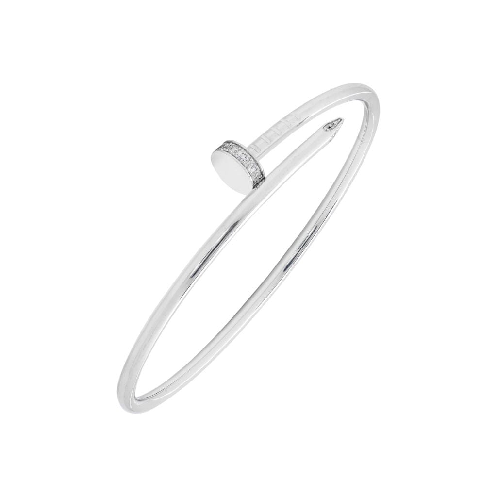 White Gold and Diamond Just un Clou Small Model Bangle Bracelet