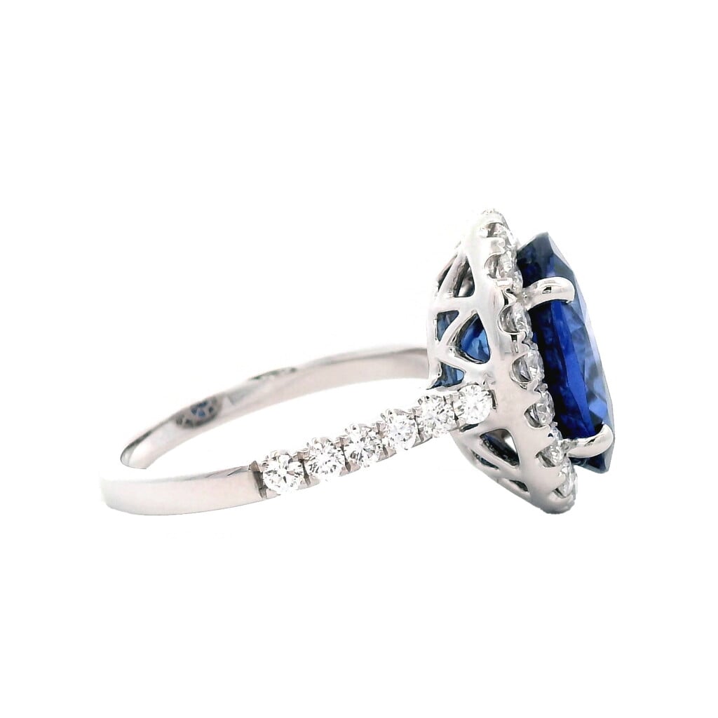 White Gold, 7.31ct Ceylon Sapphire and Diamond Ring